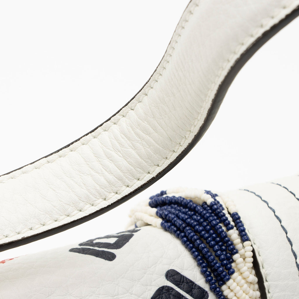 Fendi X Fila Mania Calfskin Beaded Baguette Shoulder Bag