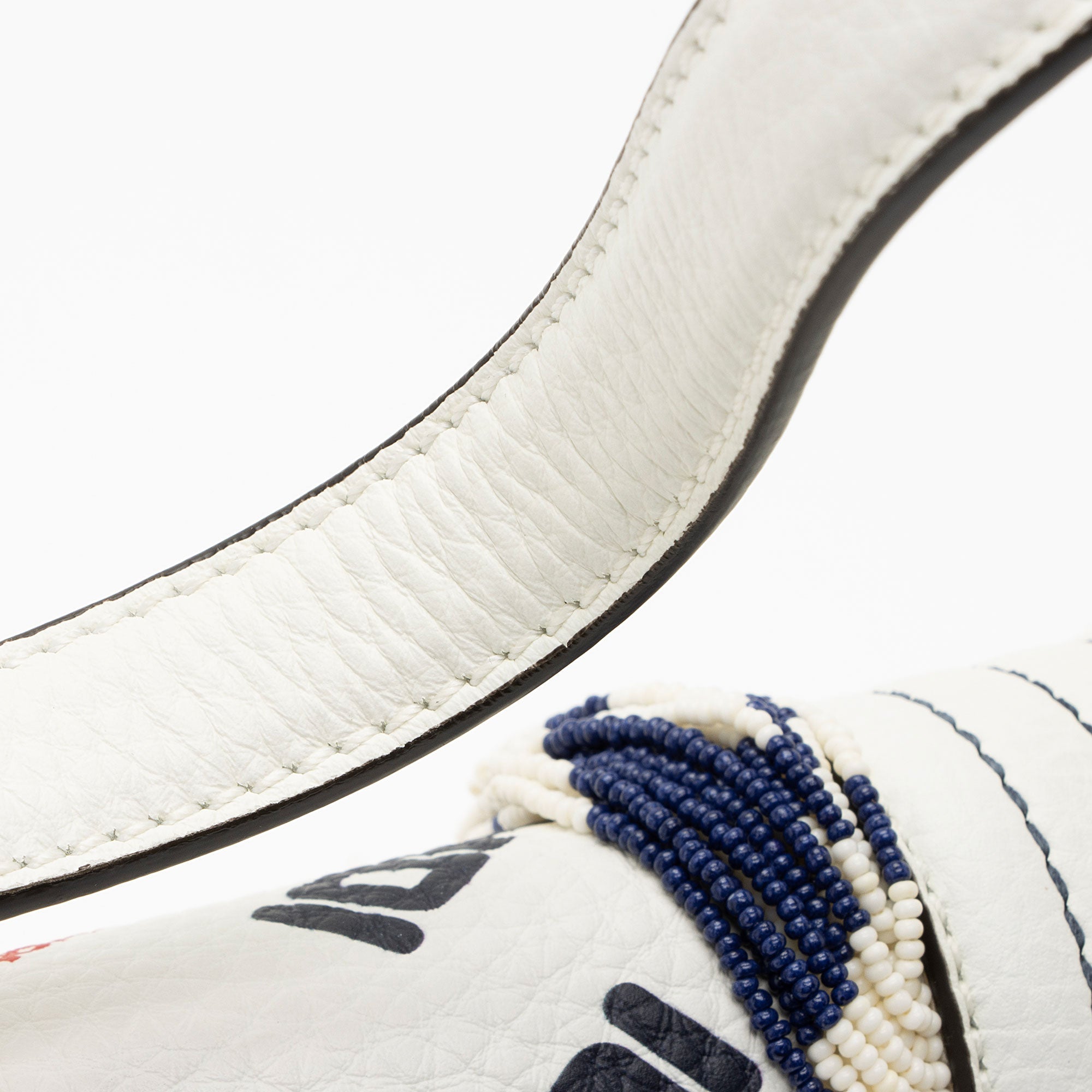 Fendi X Fila Mania Calfskin Beaded Baguette Shoulder Bag