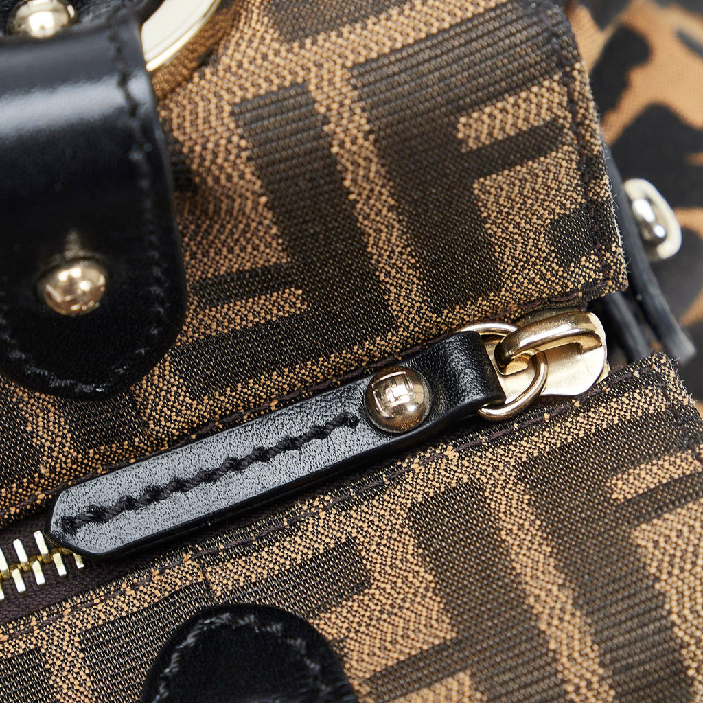 Fendi Zucca Chef Leopard Shoulder Bag