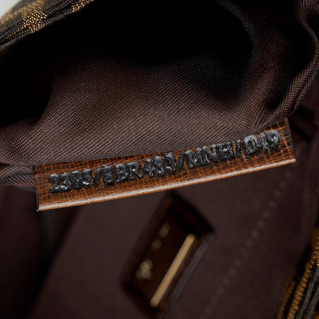 Fendi Zucca Chef Pleated Shoulder Bag