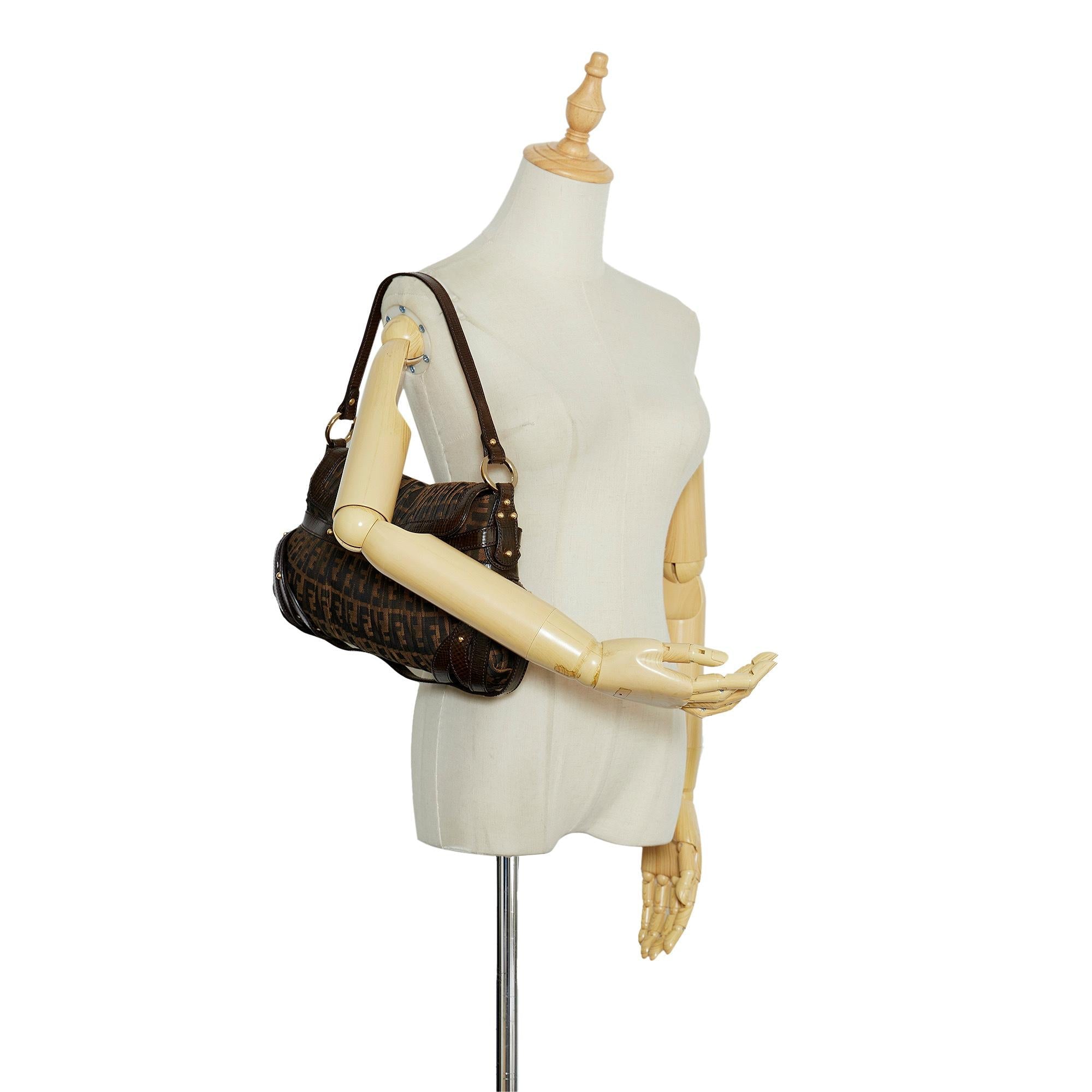 Fendi Zucca Chef Pleated Shoulder Bag