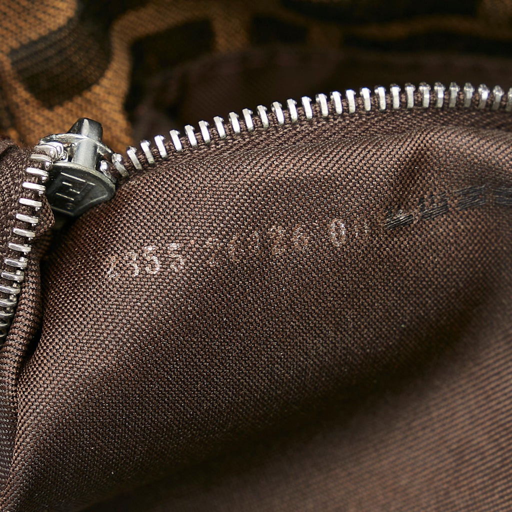 Fendi Zucca Double Flap Shoulder Bag