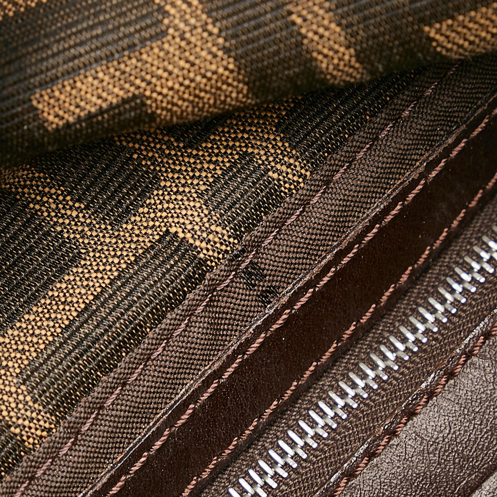 Fendi Zucca Double Flap Shoulder Bag