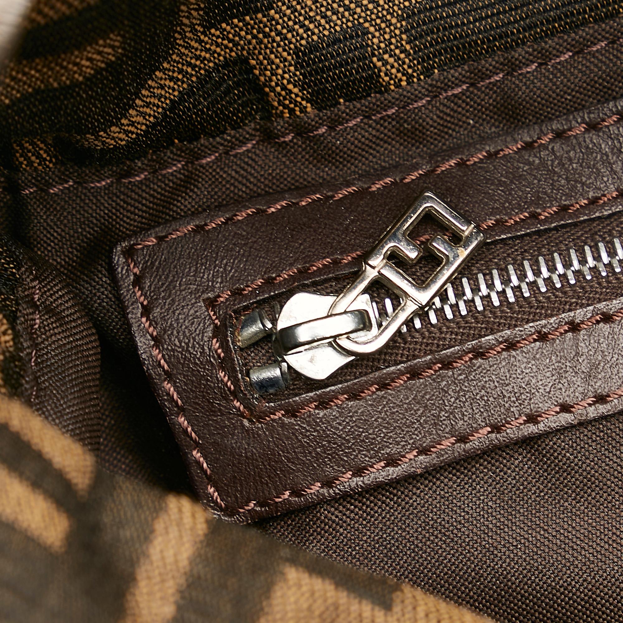 Fendi Zucca Double Flap Shoulder Bag