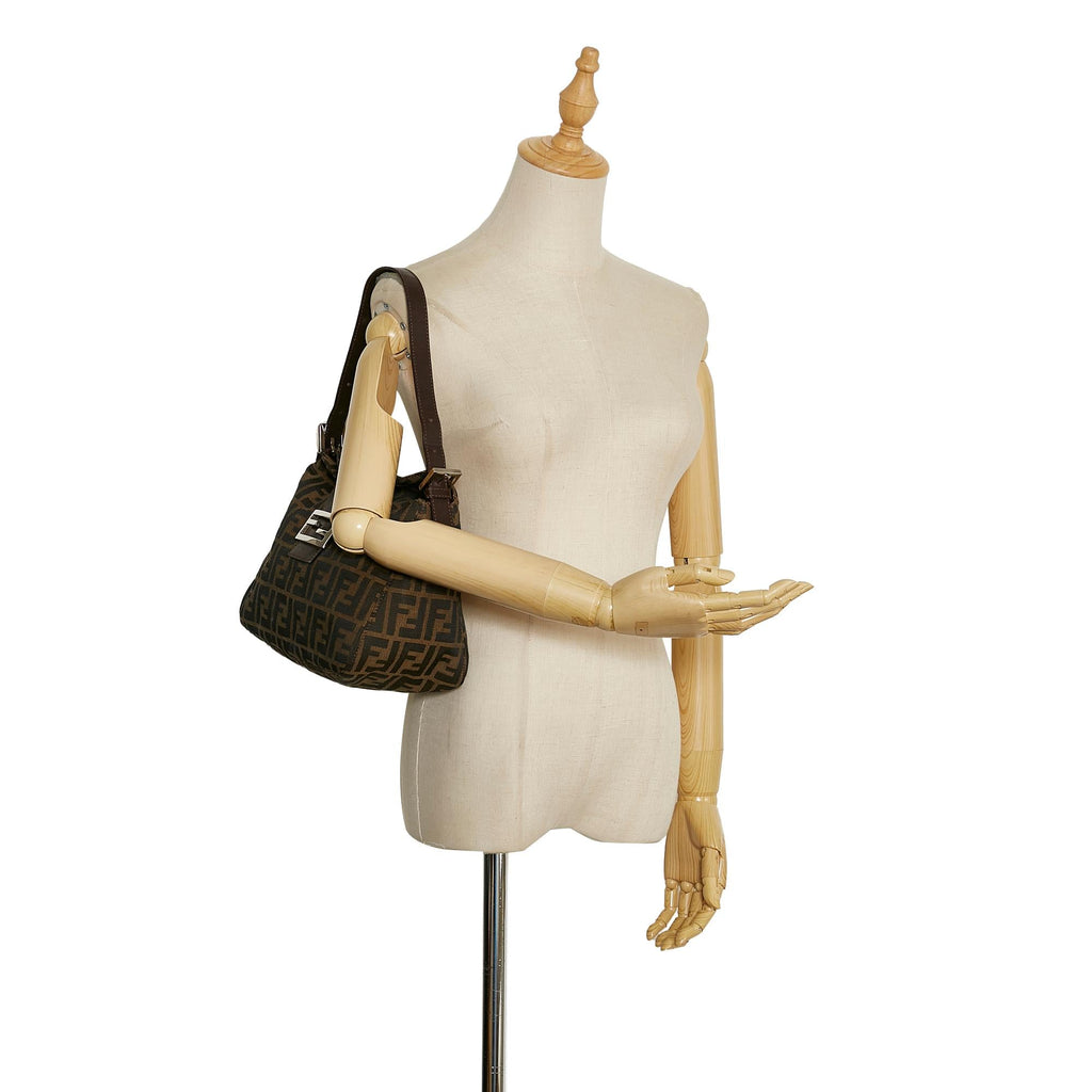 Fendi Zucca Double Flap Shoulder Bag