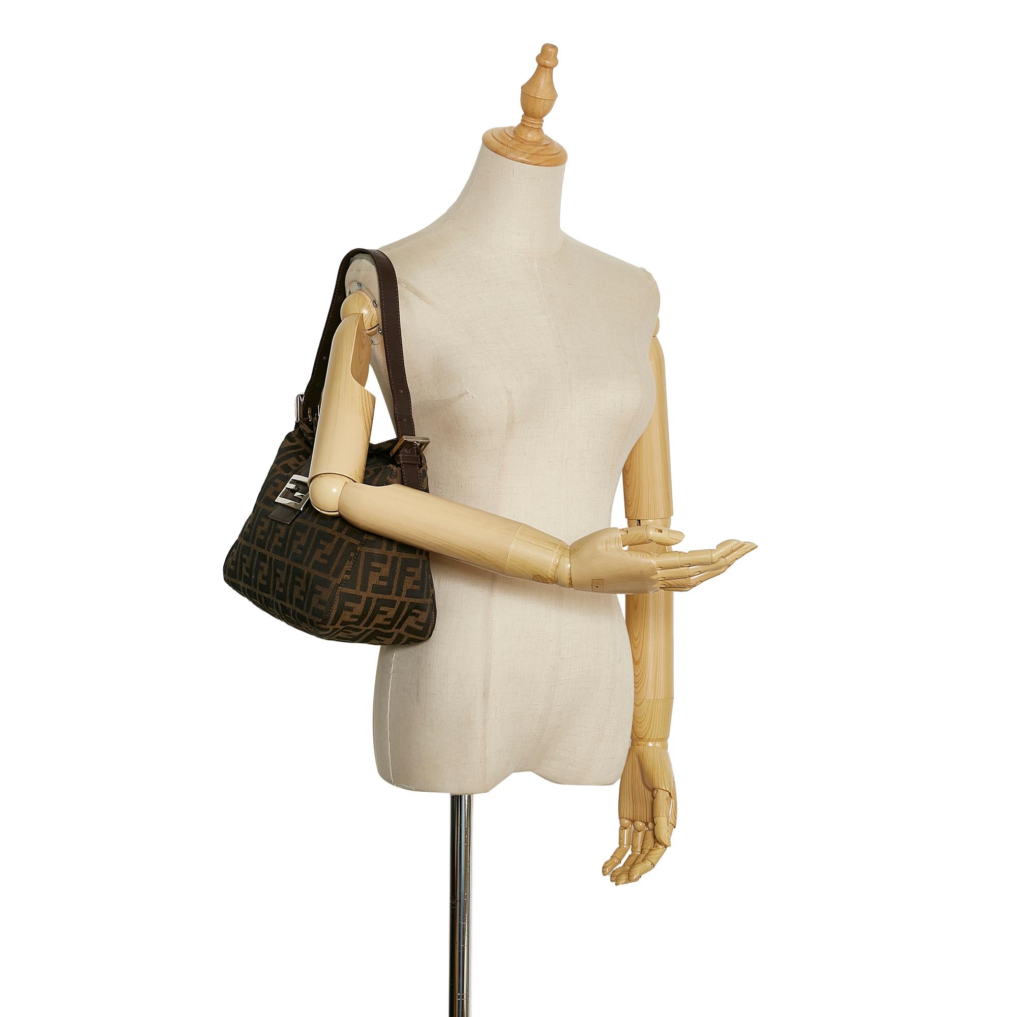Fendi Zucca Double Flap Shoulder Bag