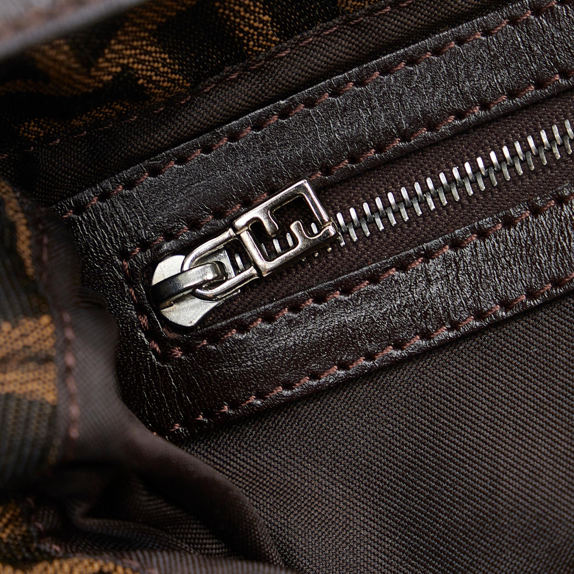 Fendi Zucca Double Flap Shoulder Bag