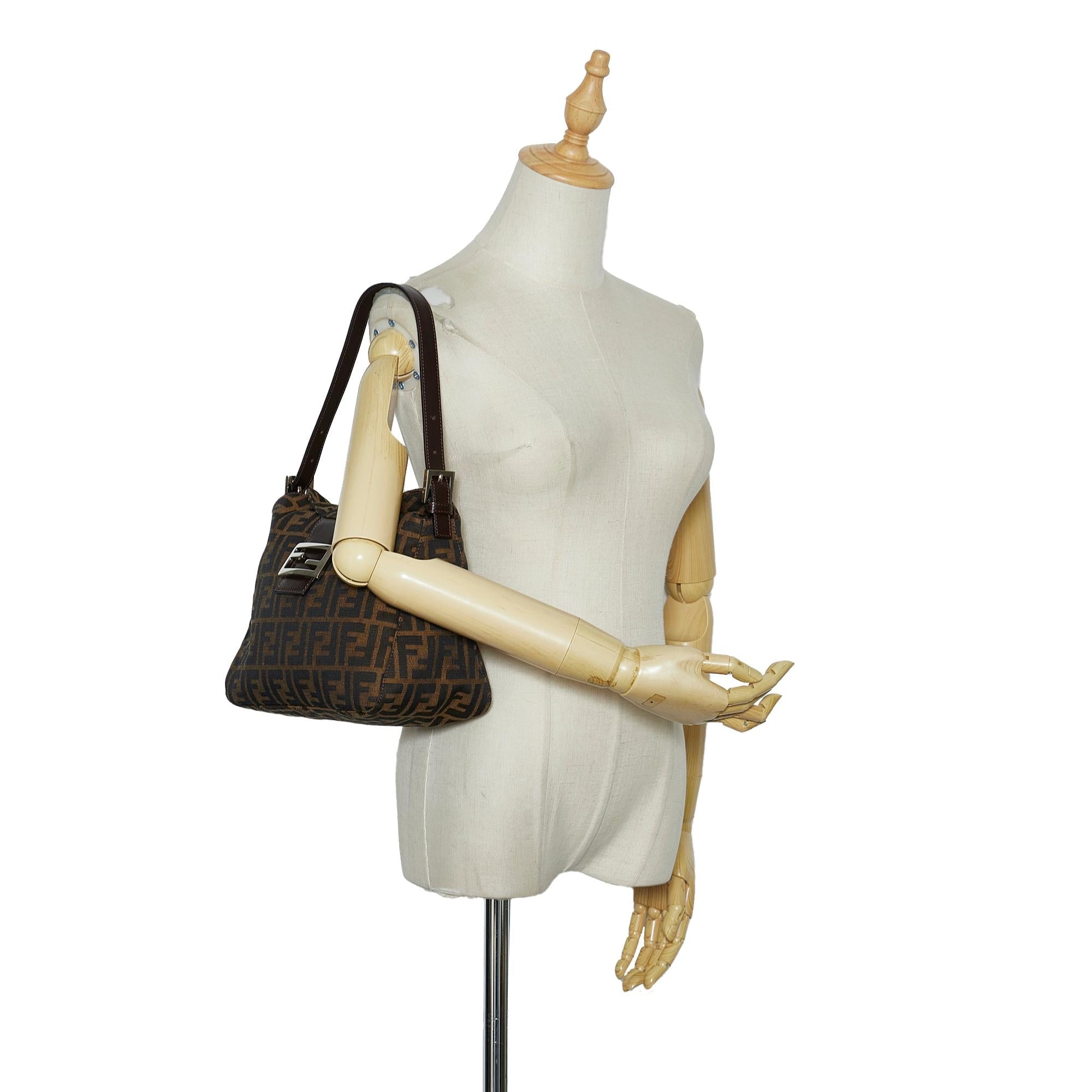 Fendi Zucca Double Flap Shoulder Bag
