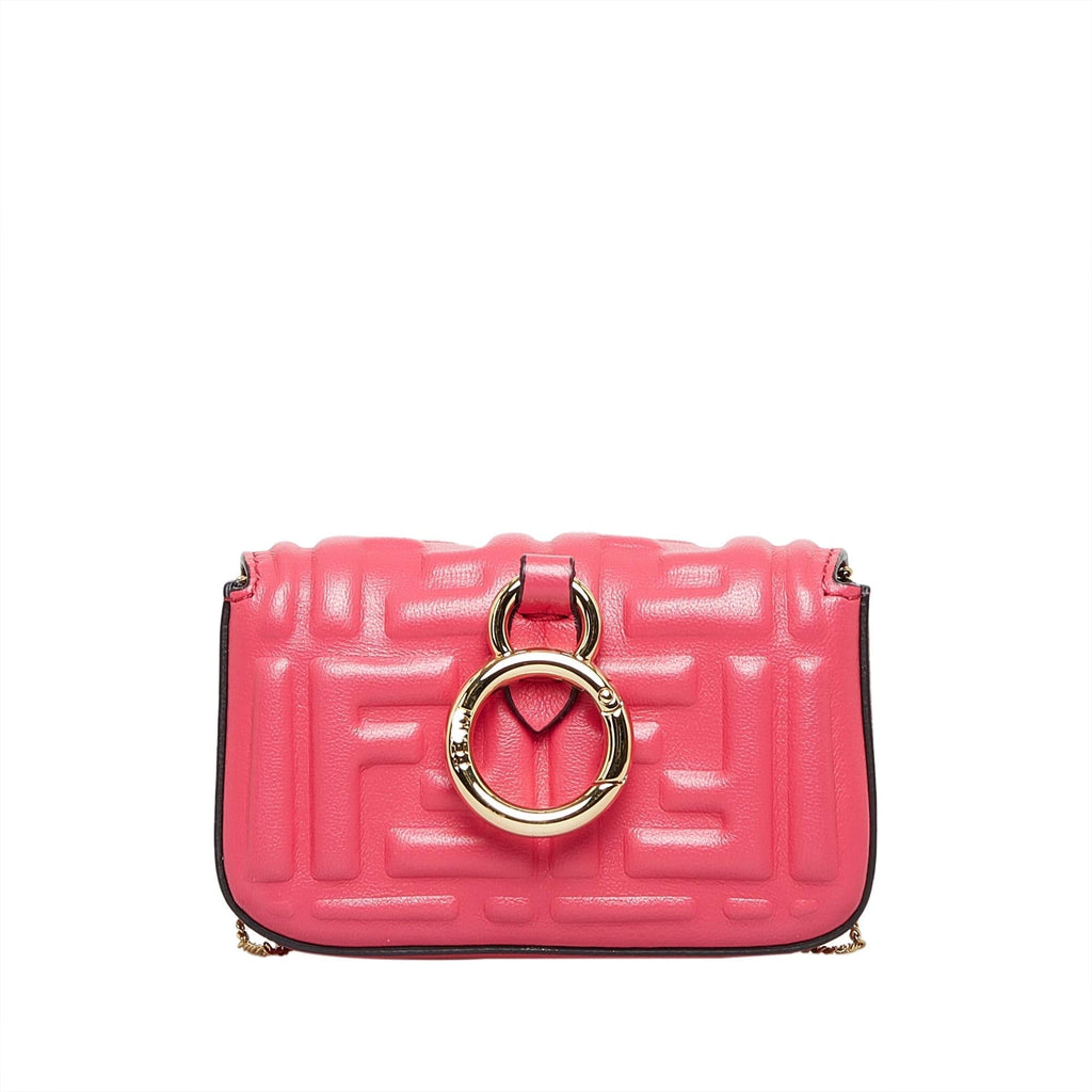 Fendi Zucca Embossed Nano Baguette Charm (SHG-UkSPt4)