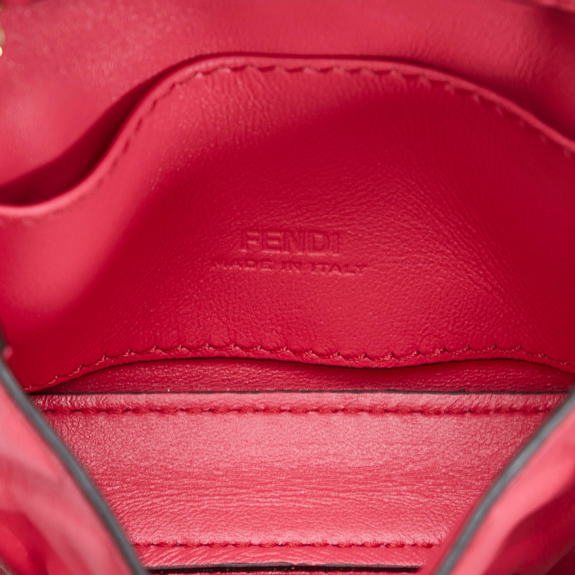 Fendi Zucca Embossed Nano Baguette Charm