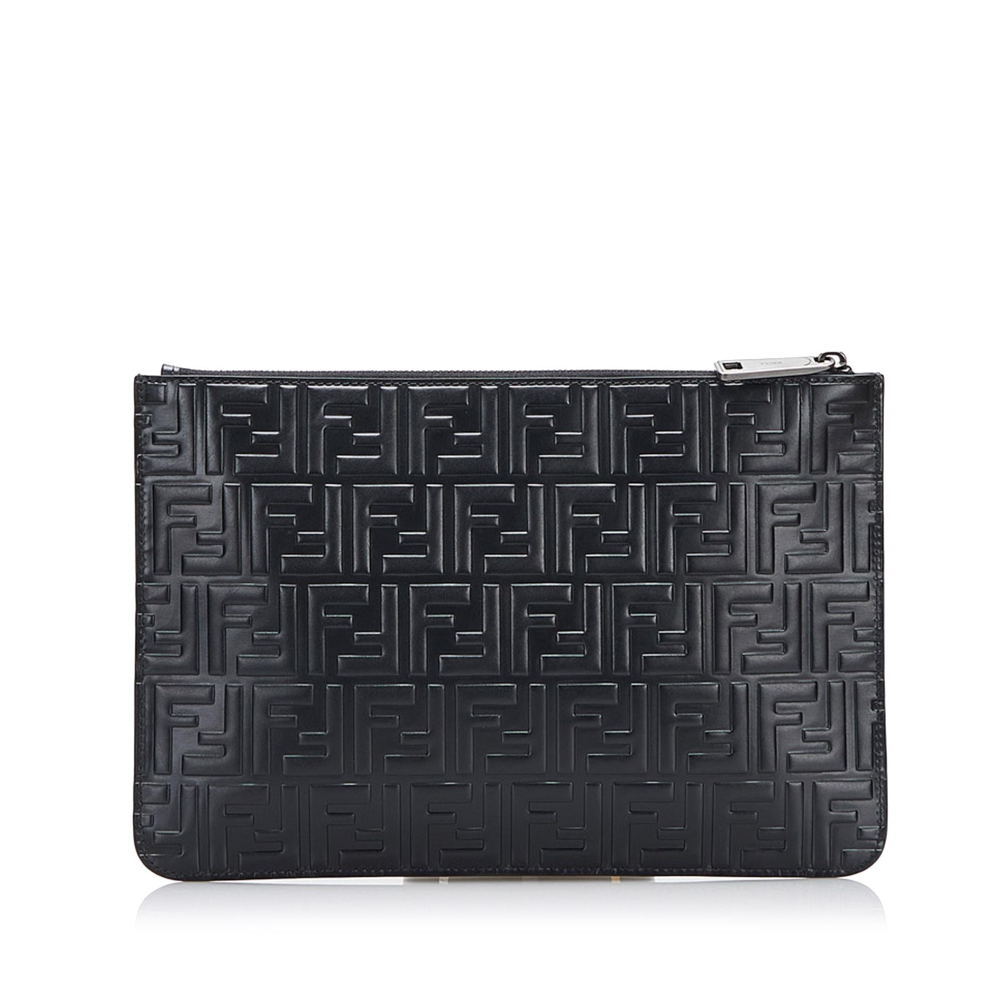 Fendi Zucca Embossed Zip Pouch