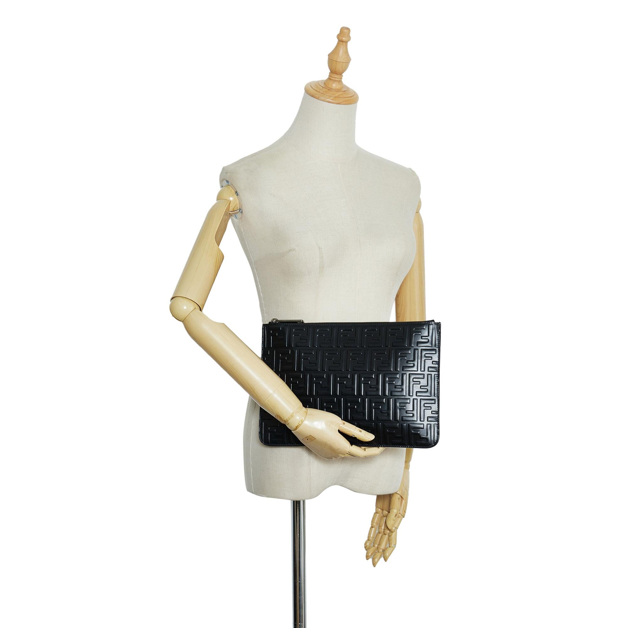 Fendi Zucca Embossed Zip Pouch