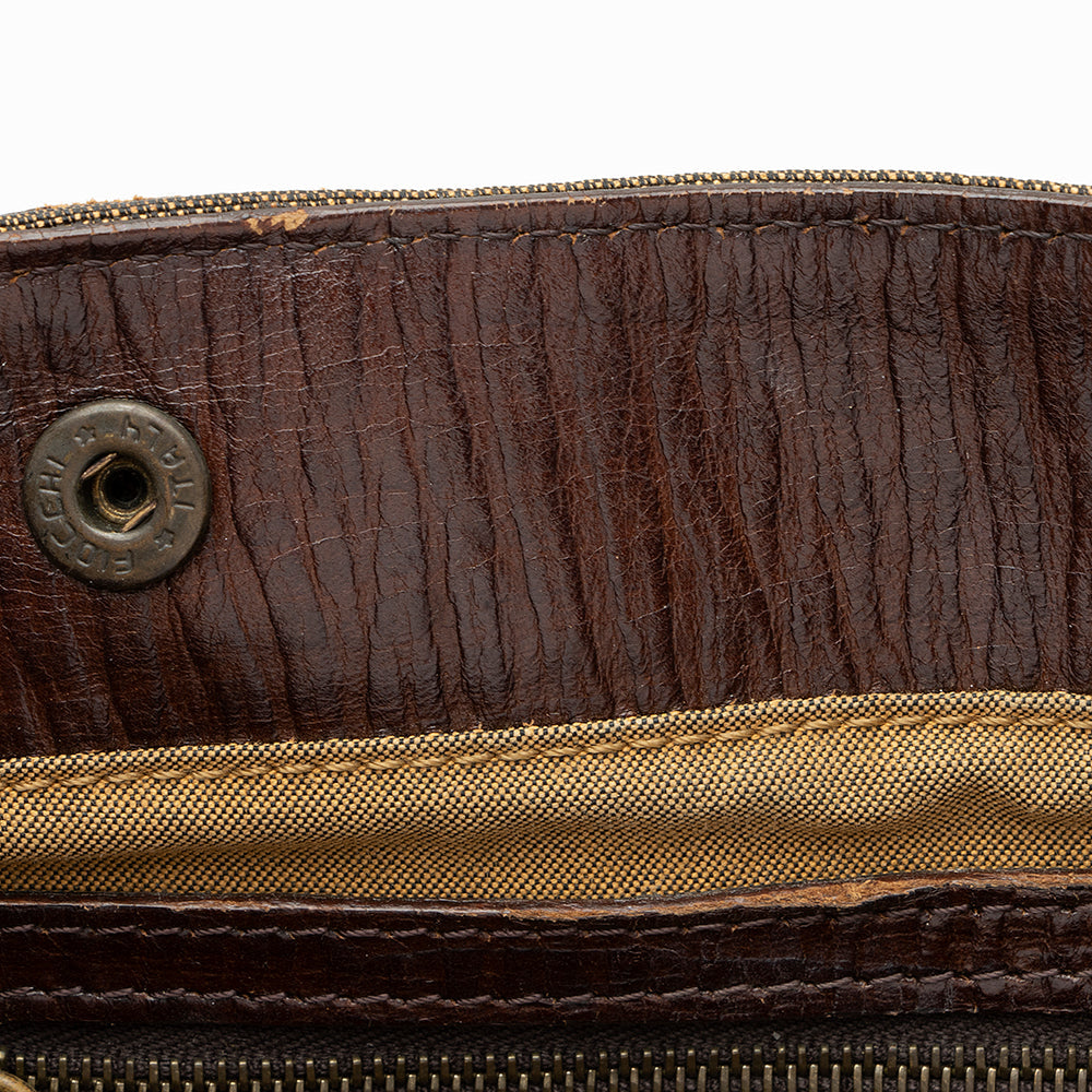 Fendi Zucca Leather Du Jour Small Tote