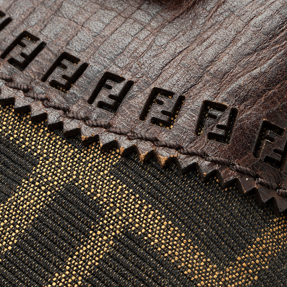 Fendi Zucca Leather Du Jour Small Tote