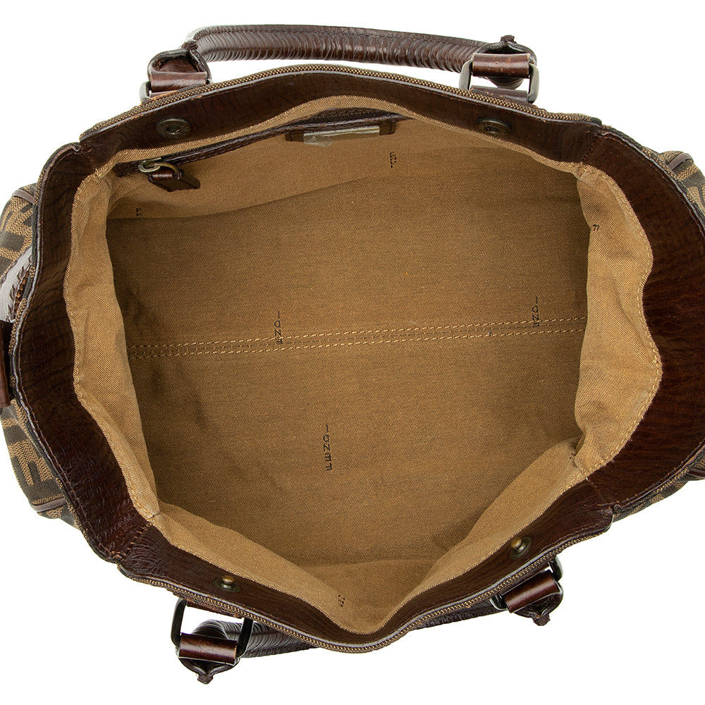 Fendi Zucca Leather Du Jour Small Tote