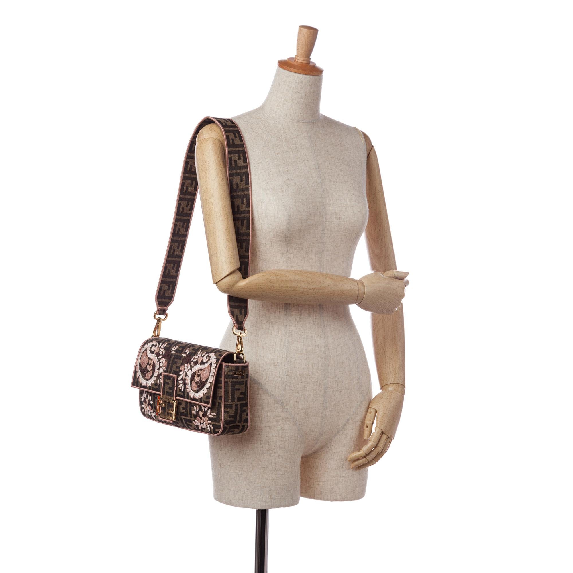 Fendi Zucca Paisley Embroidery Baguette