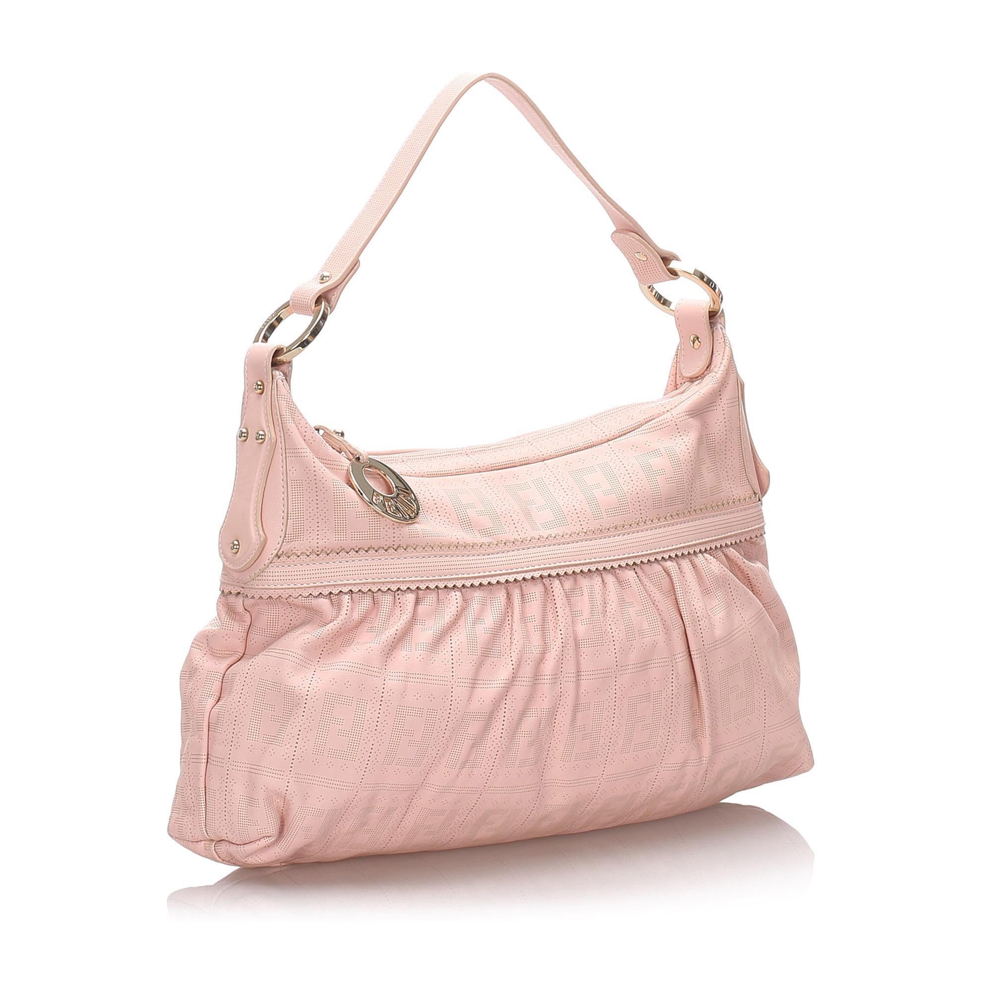 Fendi Zucca Perforated Leather Chef Shoulder Bag (SHG-12509)