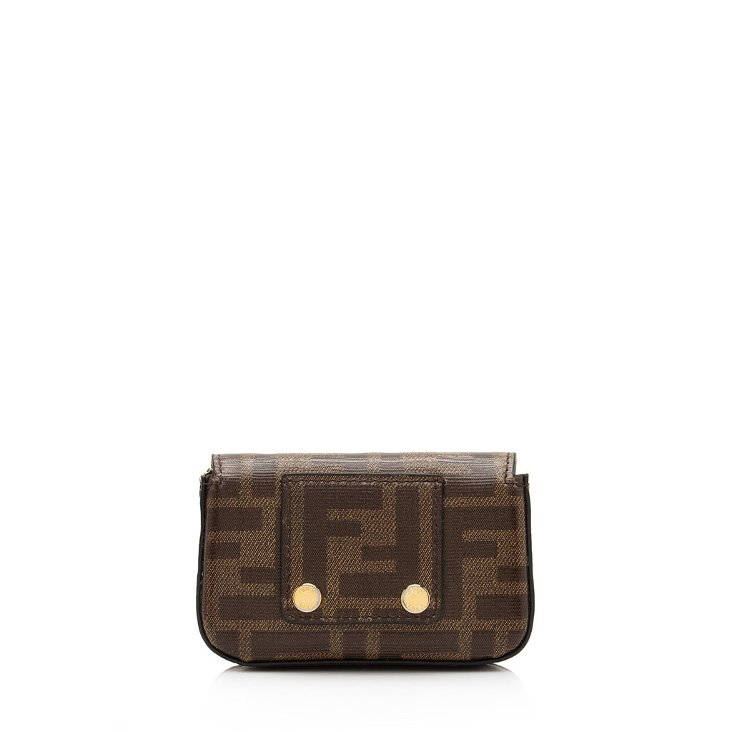 Fendi Zucca Spalmati Nano Baguette Charm Crossbody Bag