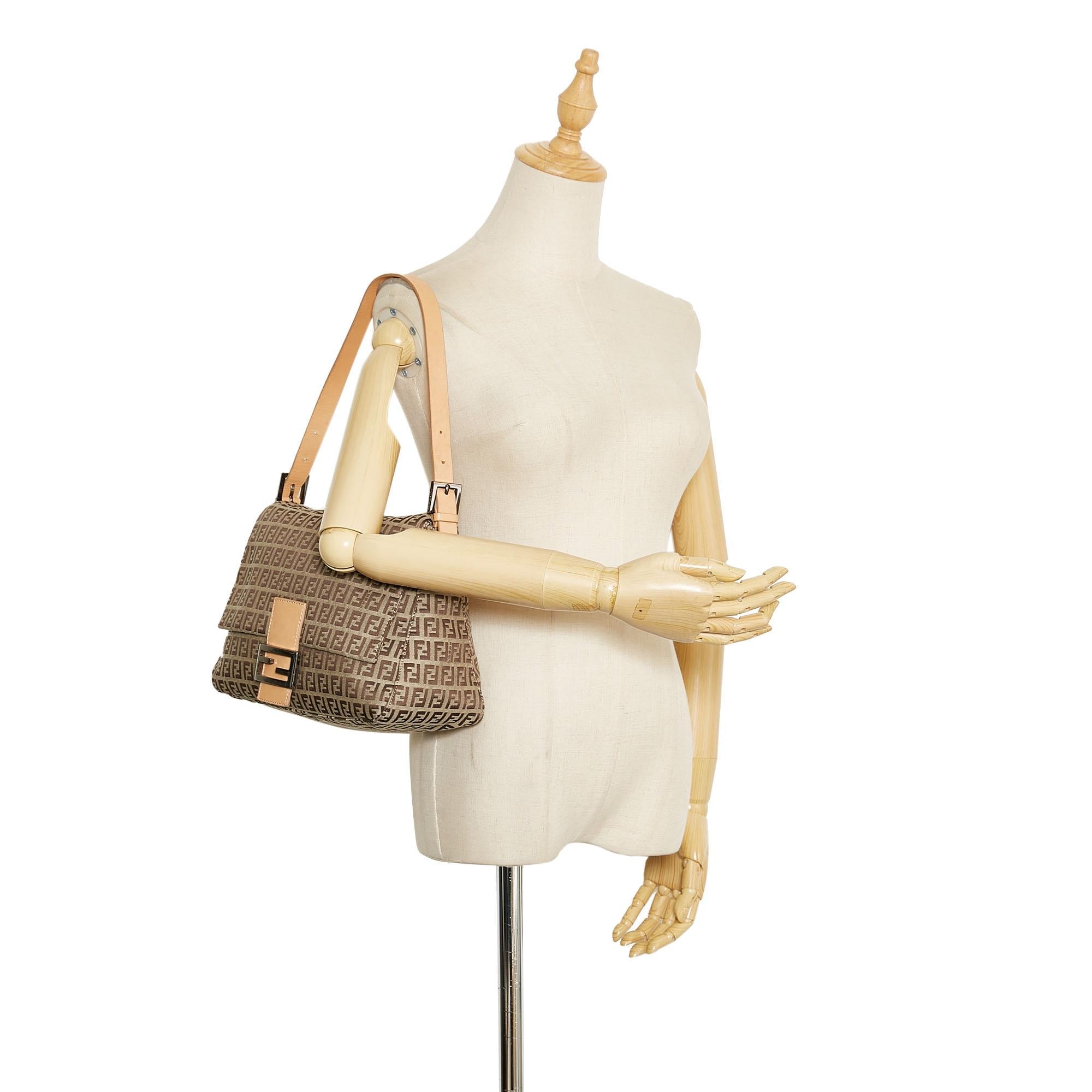 Fendi Zucchino Canvas Mamma Forever Shoulder Bag