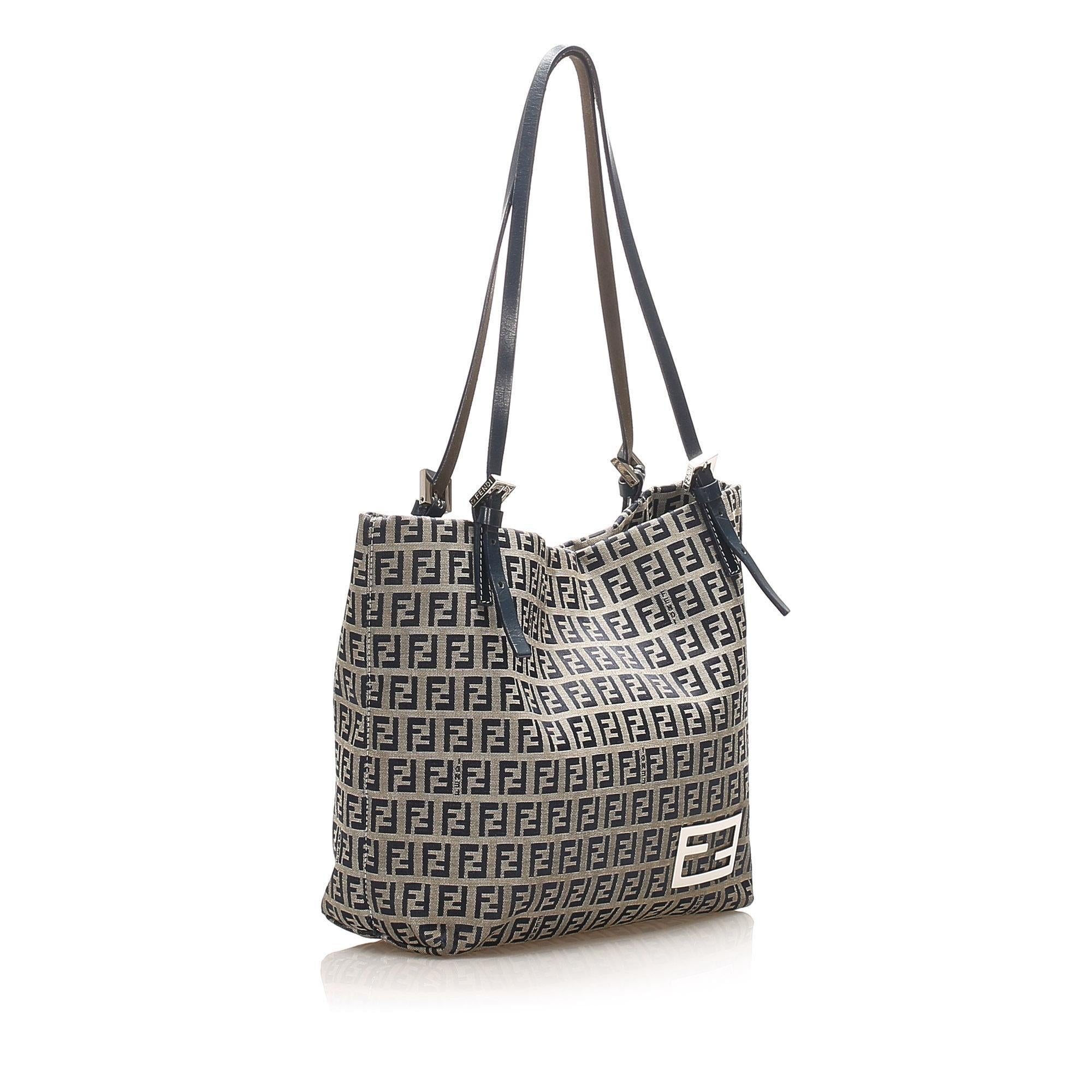 Fendi Zucchino Canvas Shoulder Bag (SHG-15555)