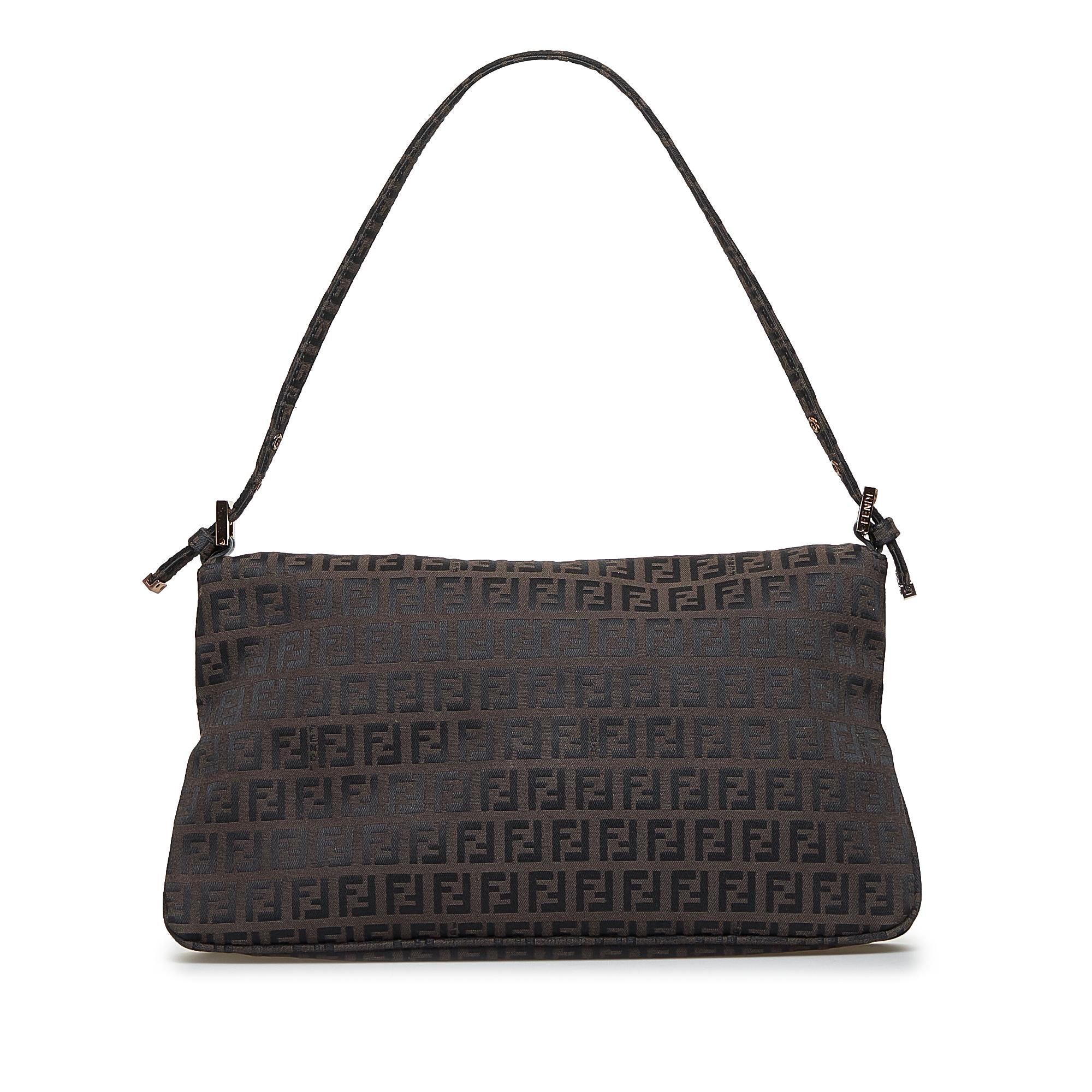 Fendi Zucchino Double Flap Baguette