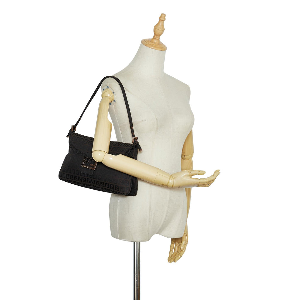 Fendi Zucchino Double Flap Baguette