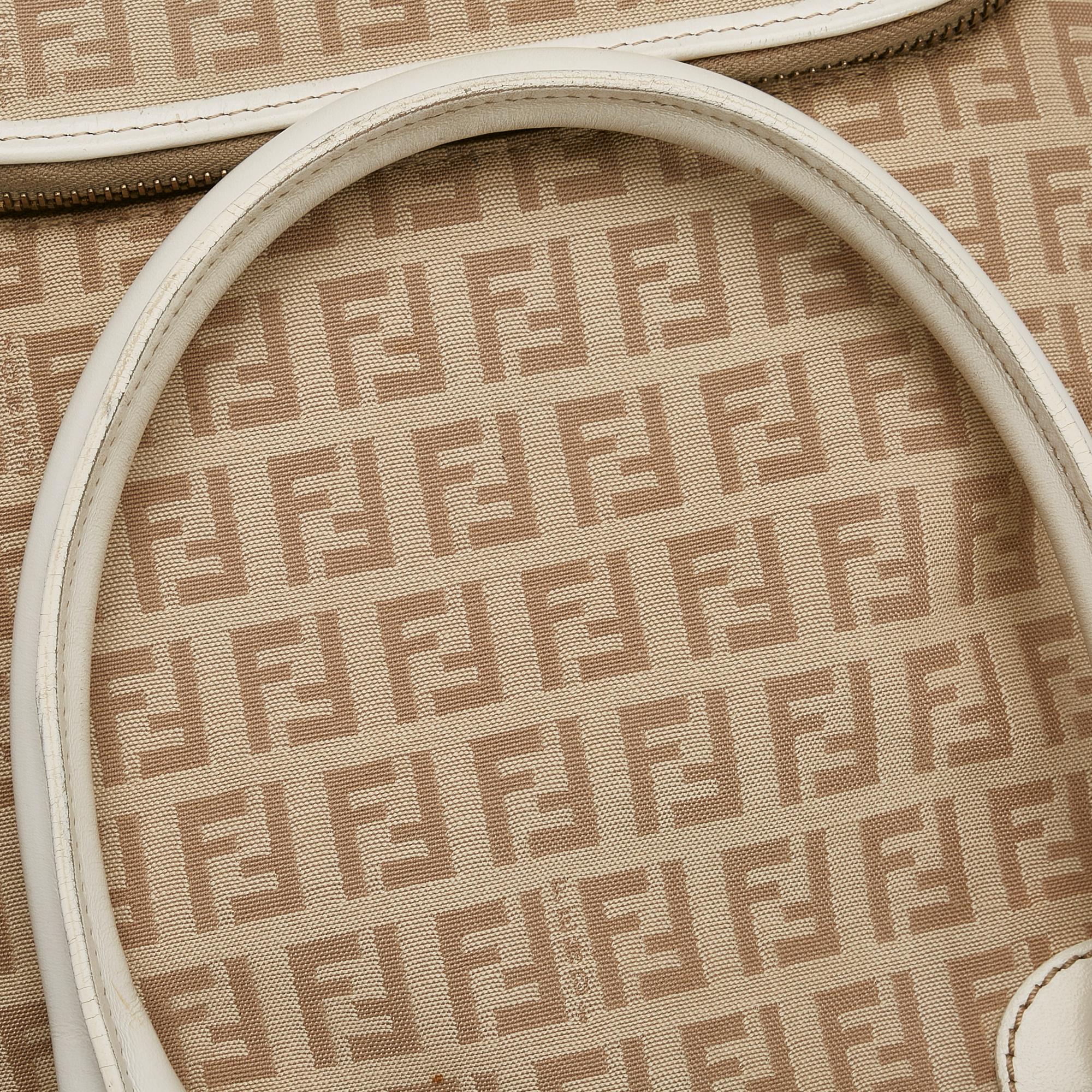 Fendi Zucchino Leather Trimmed Tote