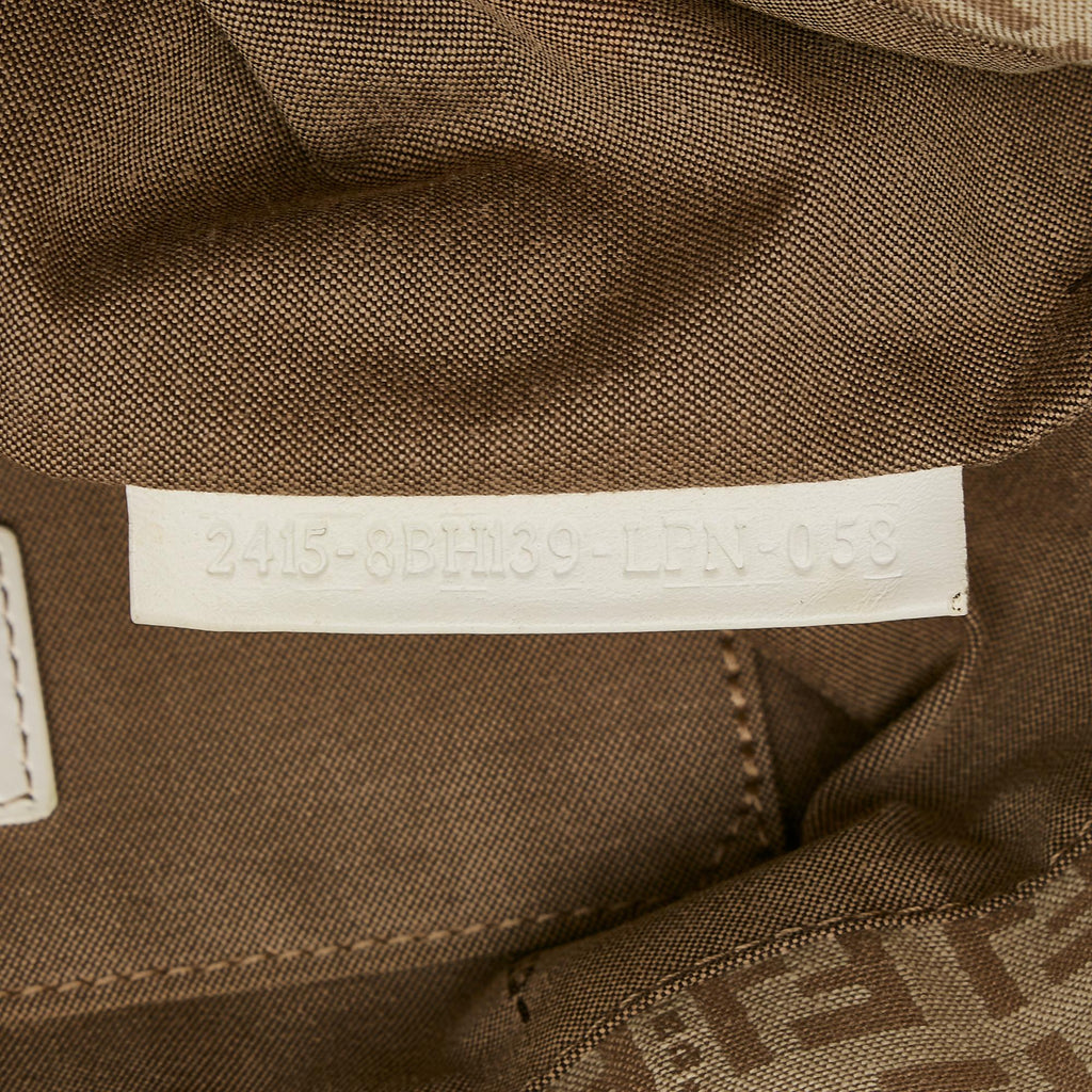 Fendi Zucchino Leather Trimmed Tote