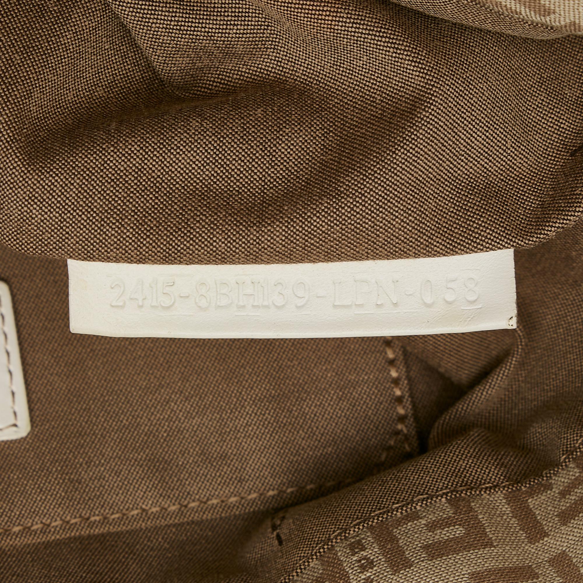 Fendi Zucchino Leather Trimmed Tote
