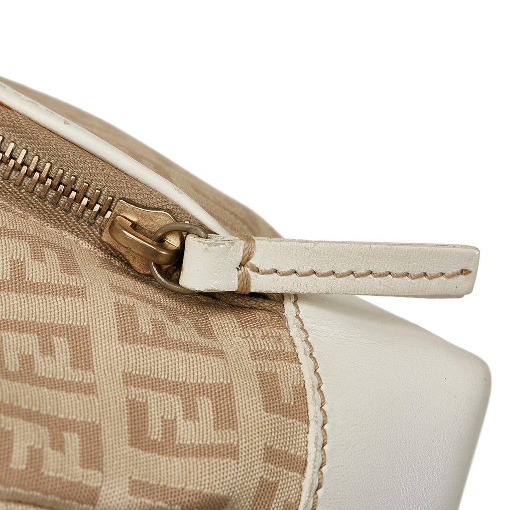 Fendi Zucchino Leather Trimmed Tote