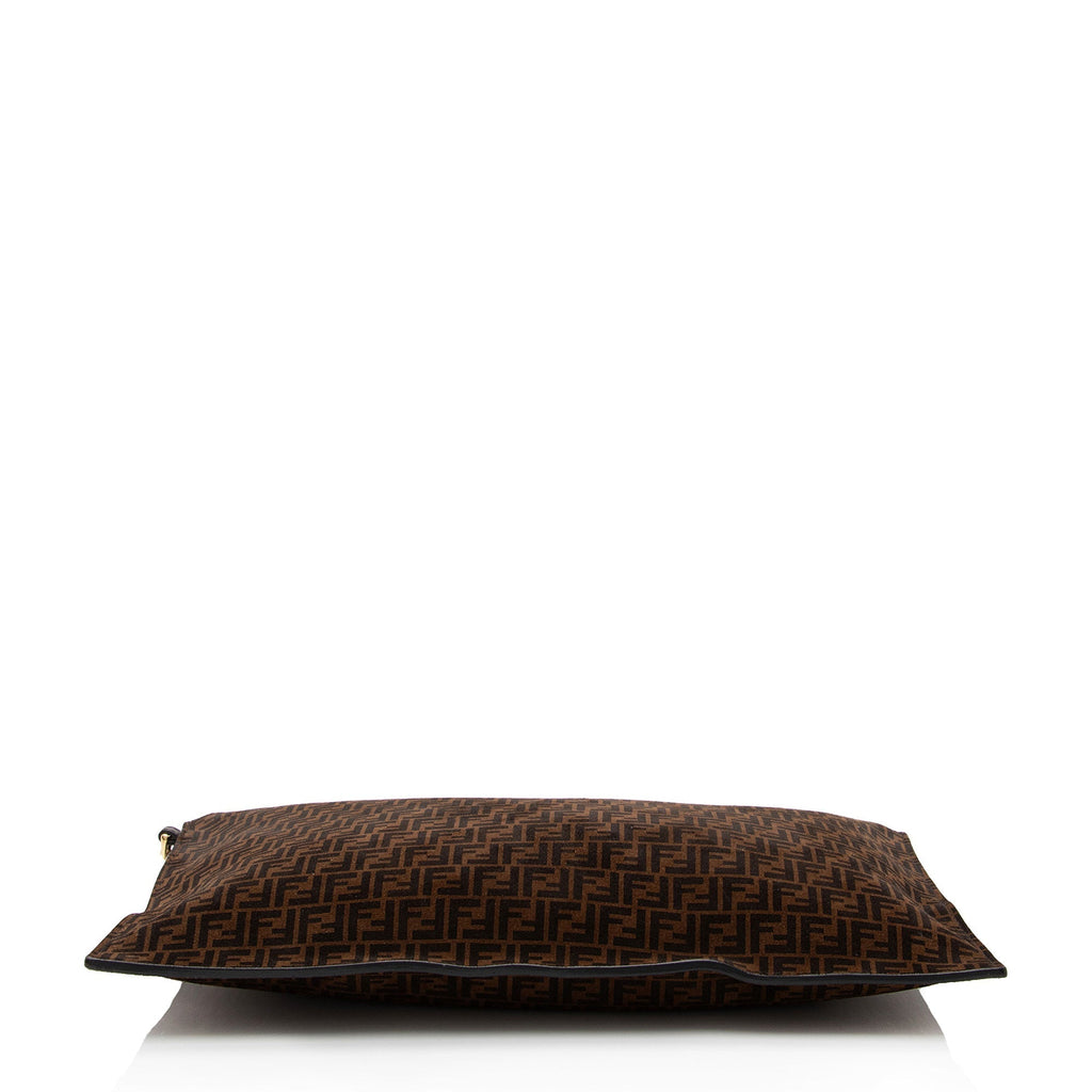 Fendi Zucchino Suede Large Flat Pouch
