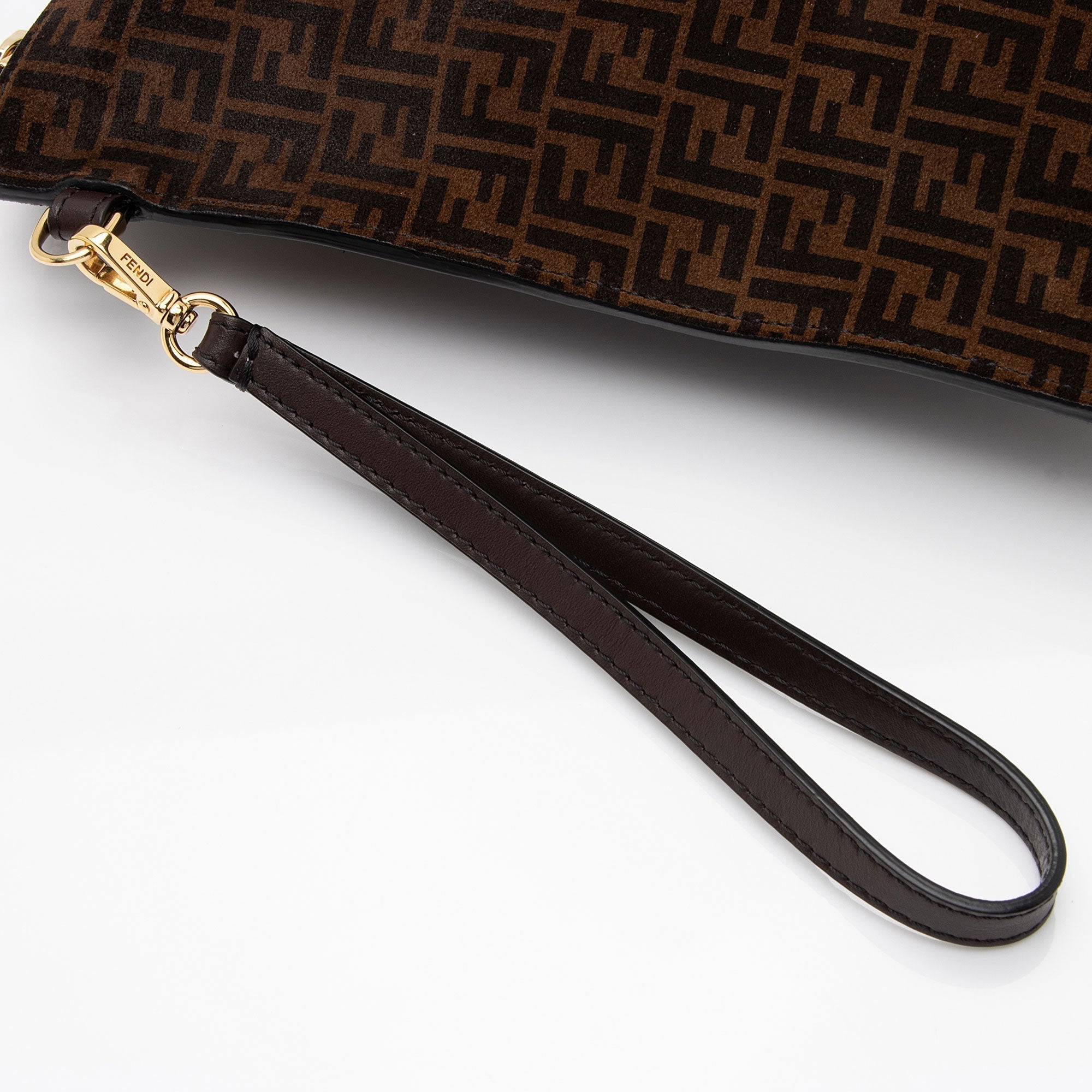 Fendi Zucchino Suede Large Flat Pouch