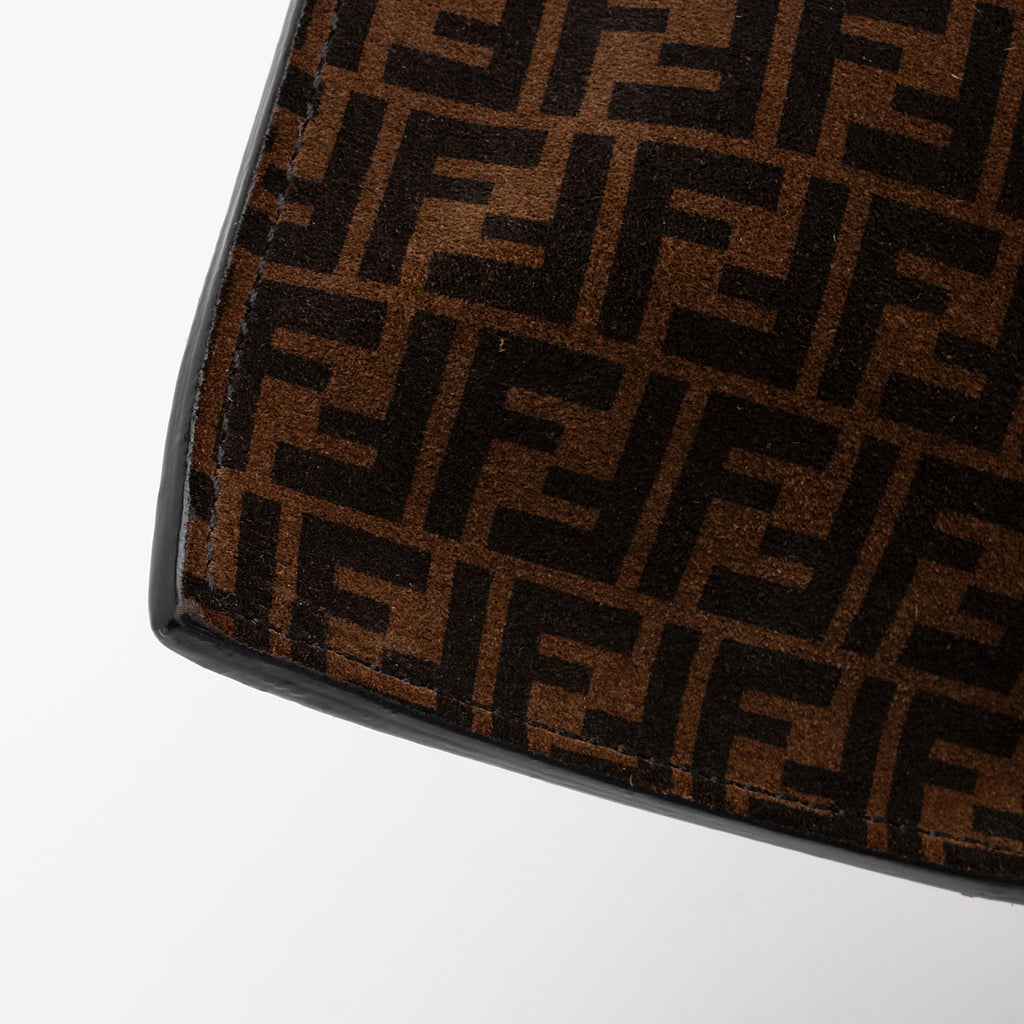 Fendi Zucchino Suede Large Flat Pouch