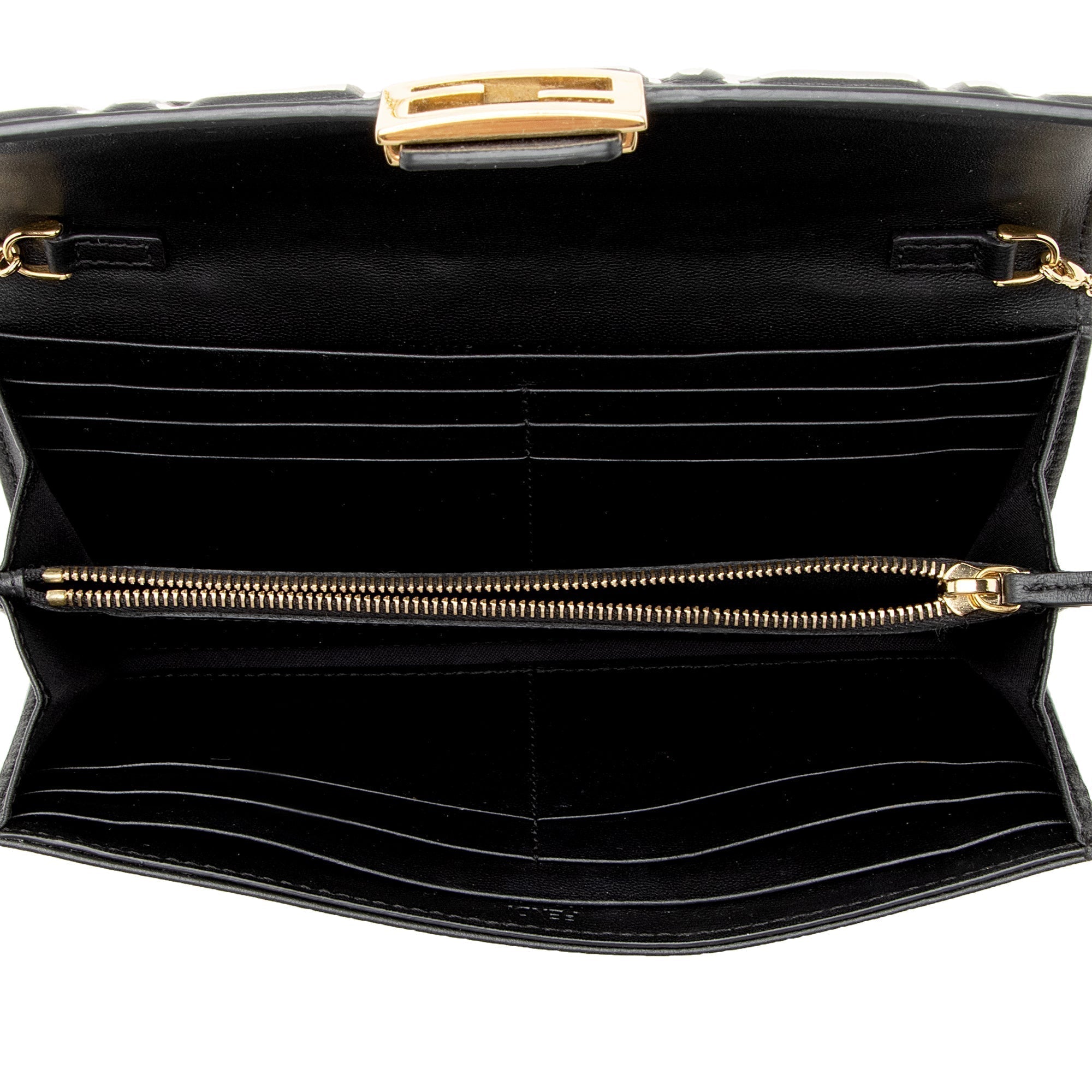 Fendi x Joshua Vides FF Logo Leather Wallet with Chain