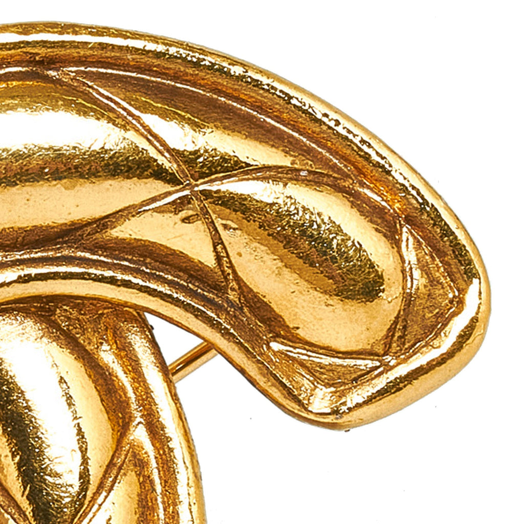 CHANEL CC Quilted Brooch Costume Brooch