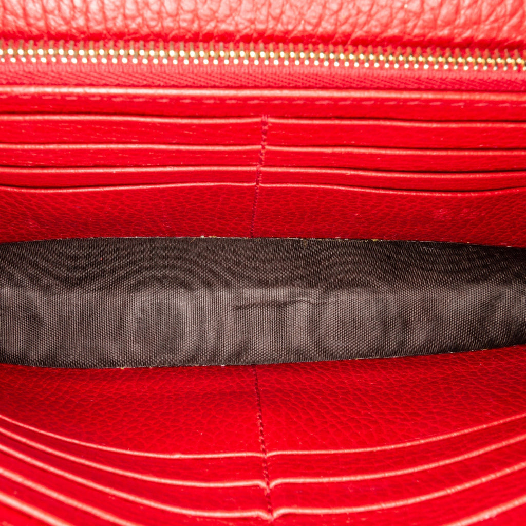 Gucci Interlocking G Wallet On Chain Red