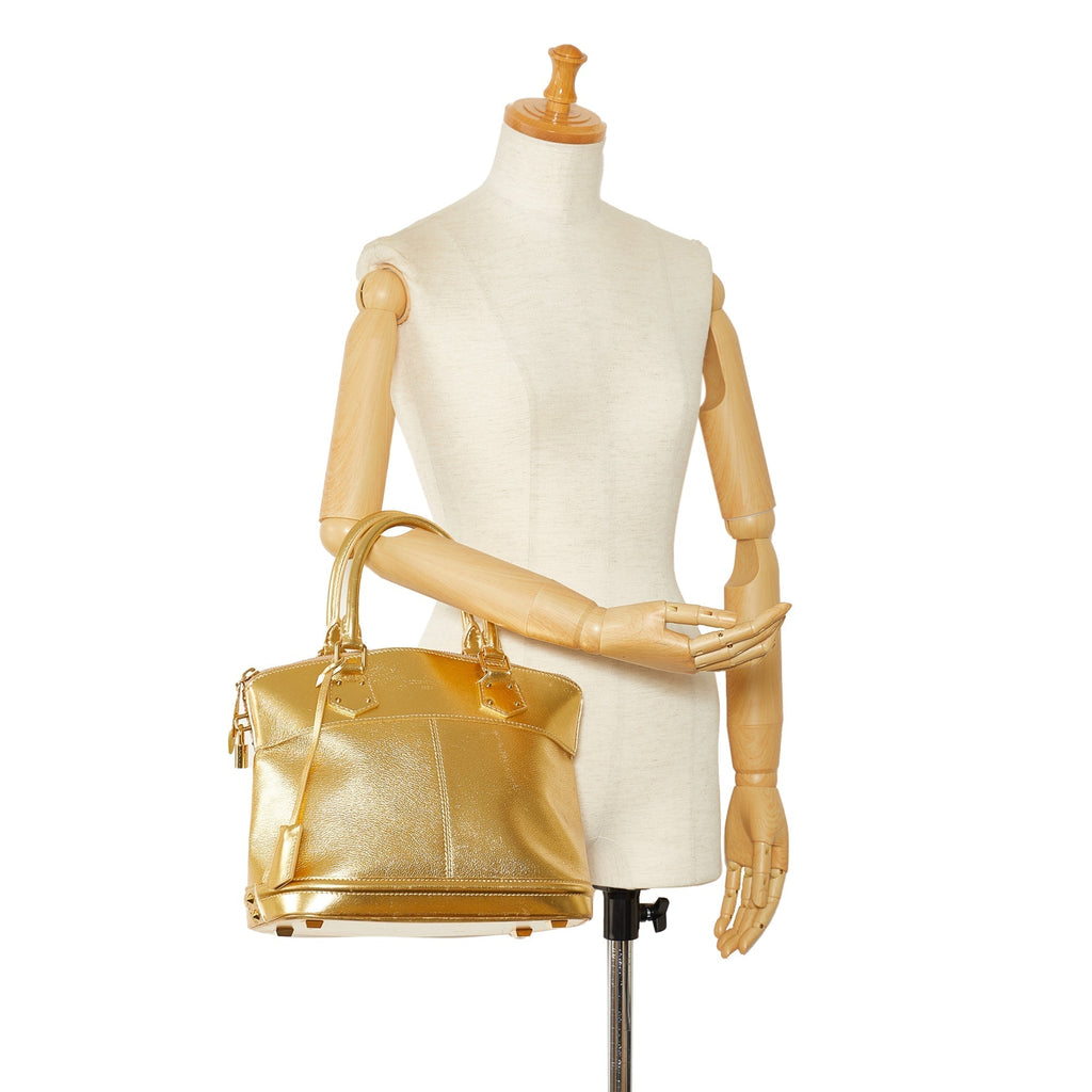 LOUIS VUITTON Metallic Suhali Lockit MM Handbag