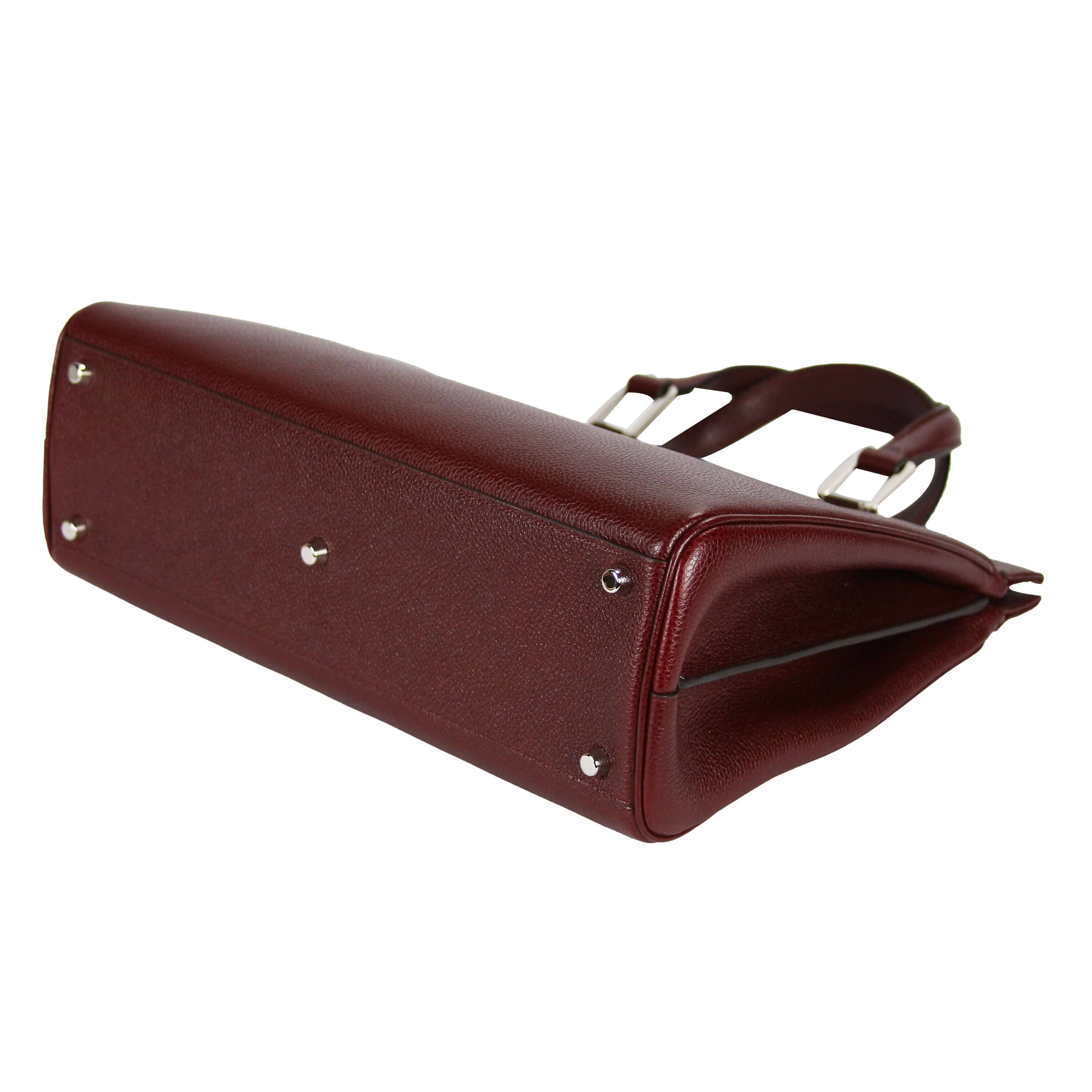 Gucci Zumi Tote Medium Burgundy Grained Leather