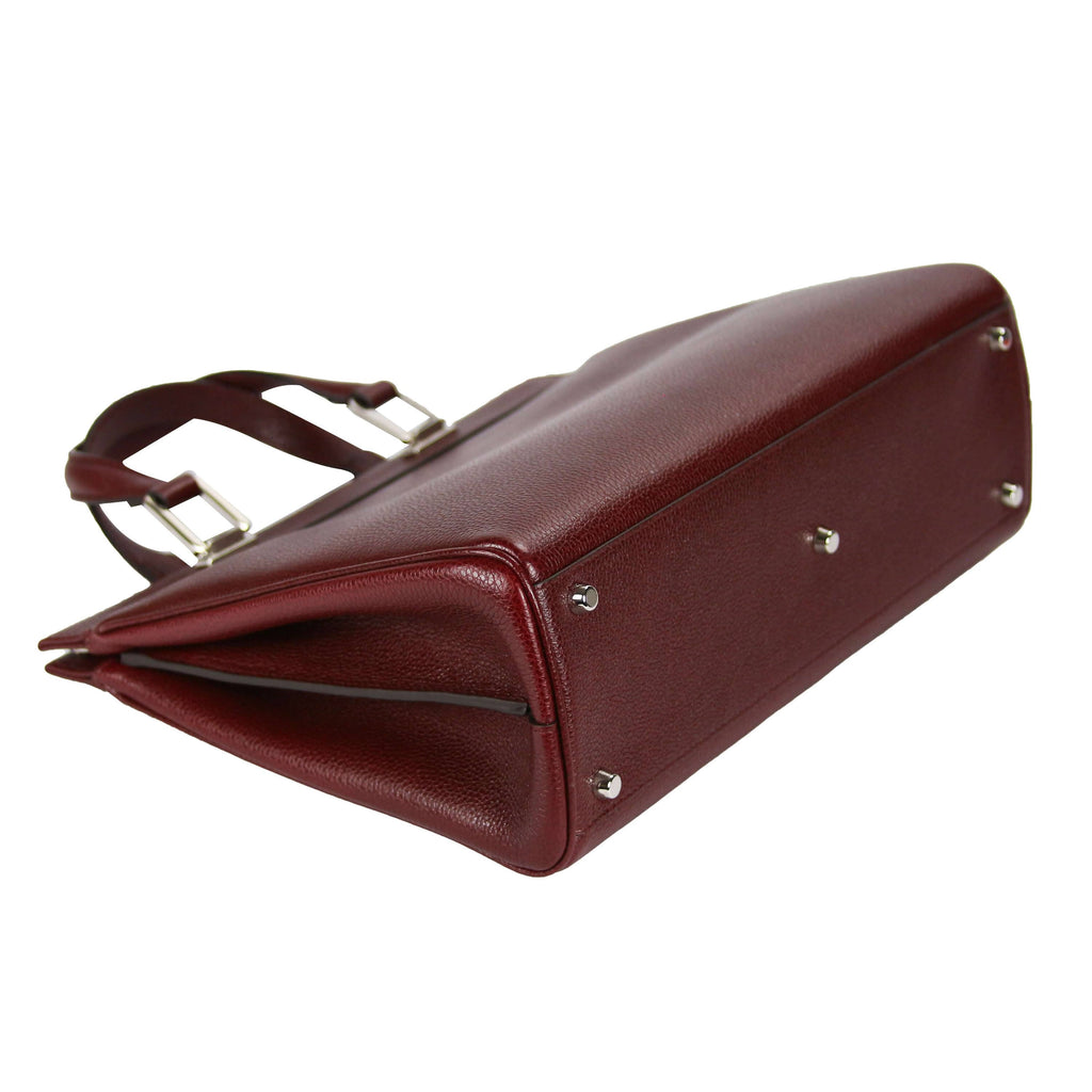 Gucci Zumi Tote Medium Burgundy Grained Leather