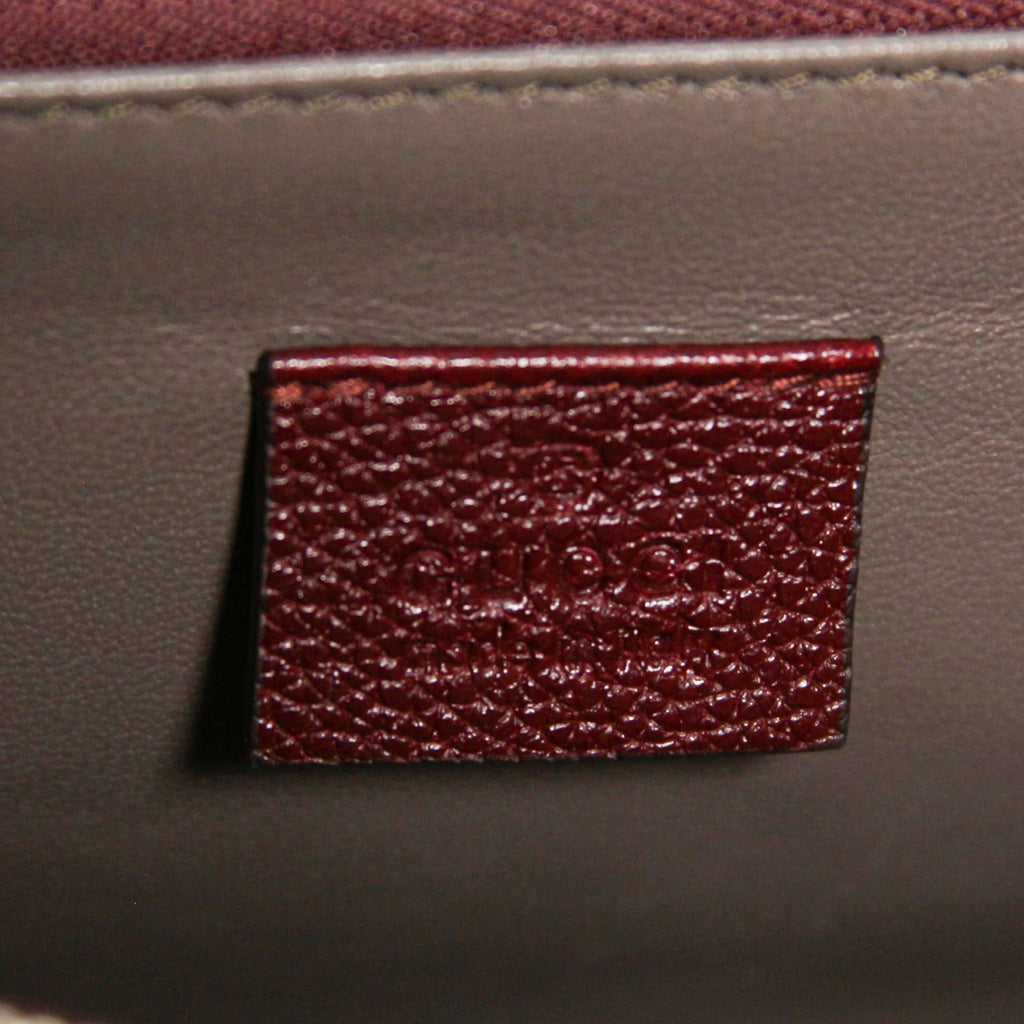 Gucci Zumi Tote Medium Burgundy Grained Leather