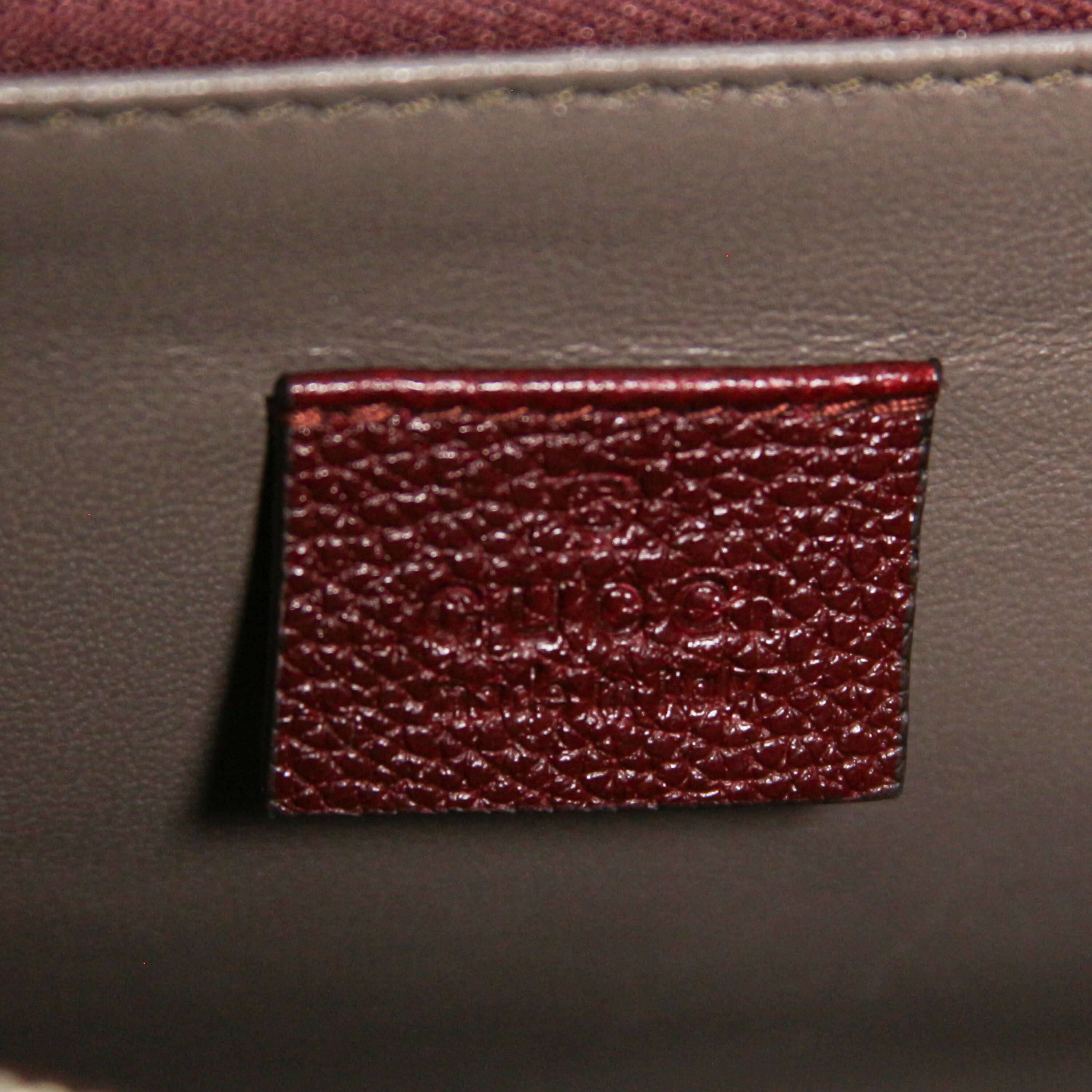 Gucci Zumi Tote Medium Burgundy Grained Leather