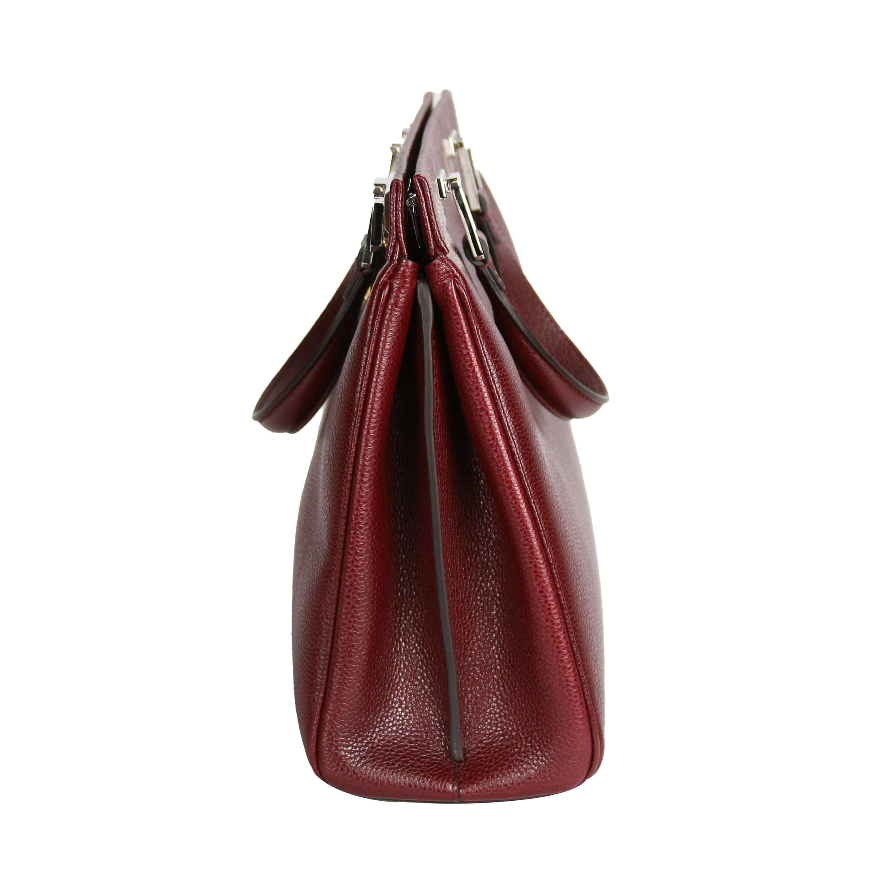 Gucci Zumi Tote Medium Burgundy Grained Leather