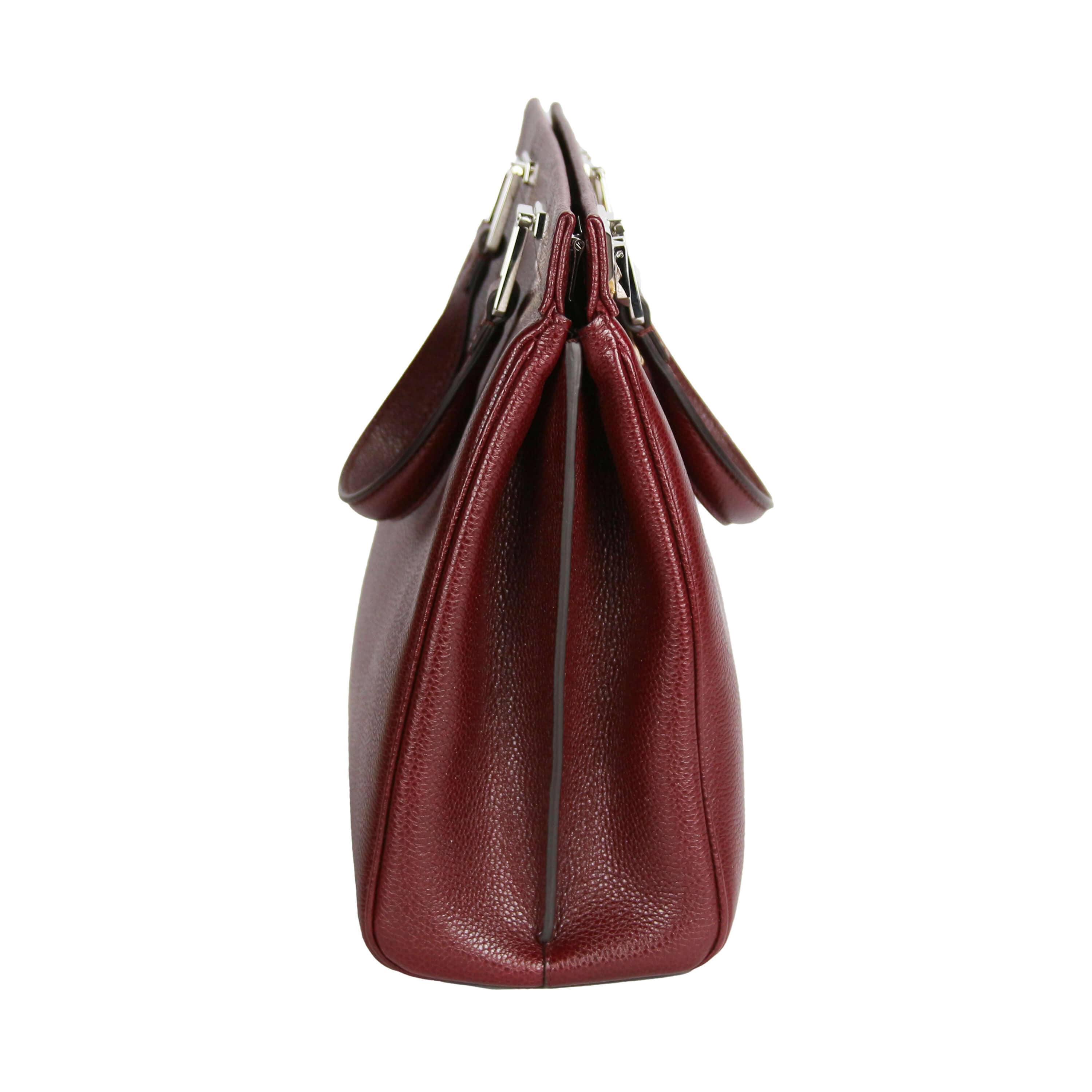 Gucci Zumi Tote Medium Burgundy Grained Leather