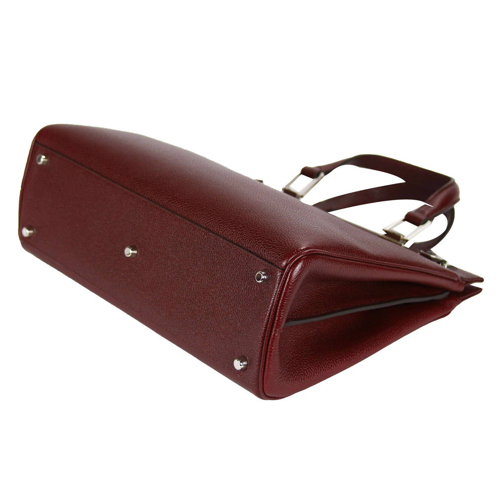 Gucci Zumi Tote Medium Burgundy Grained Leather