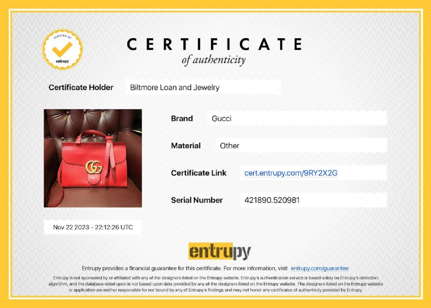 Gucci Red GG Marmont Top Handle Bag