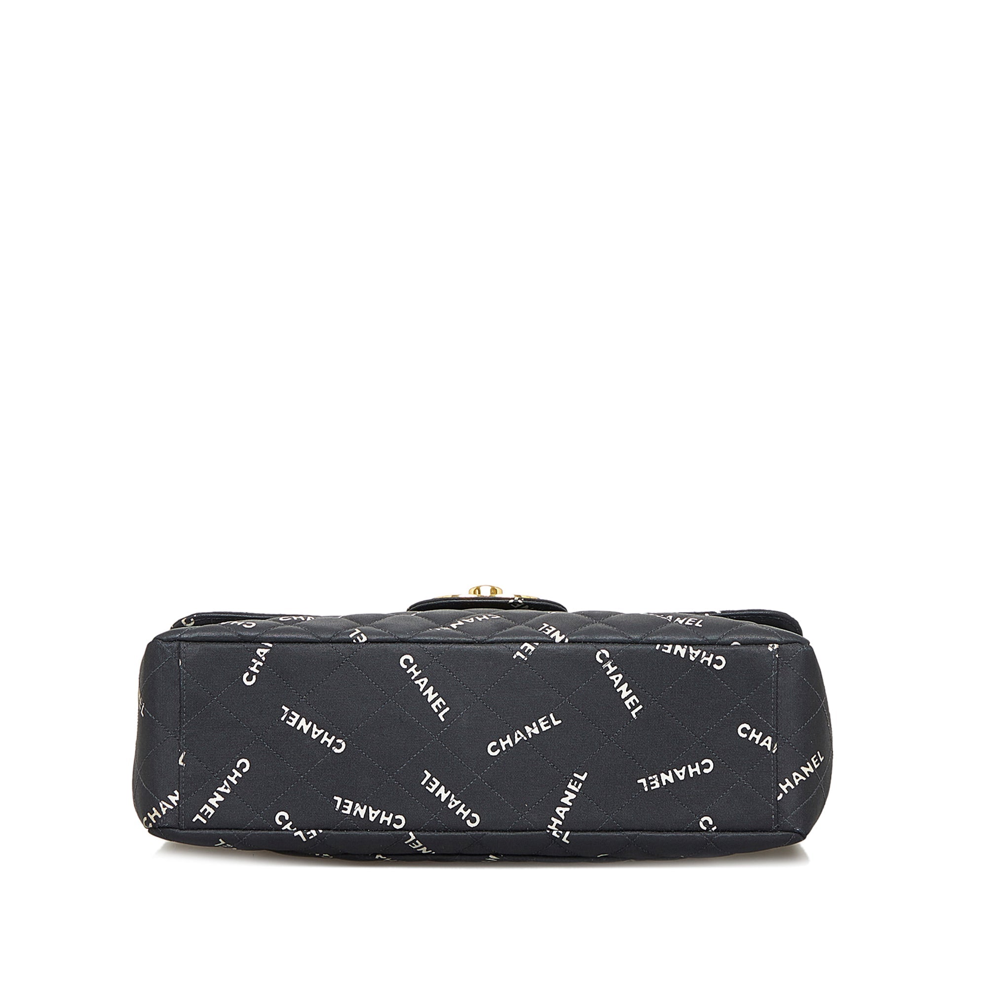 CHANEL Maxi Logo Printed CC Matelasse Flap Bag