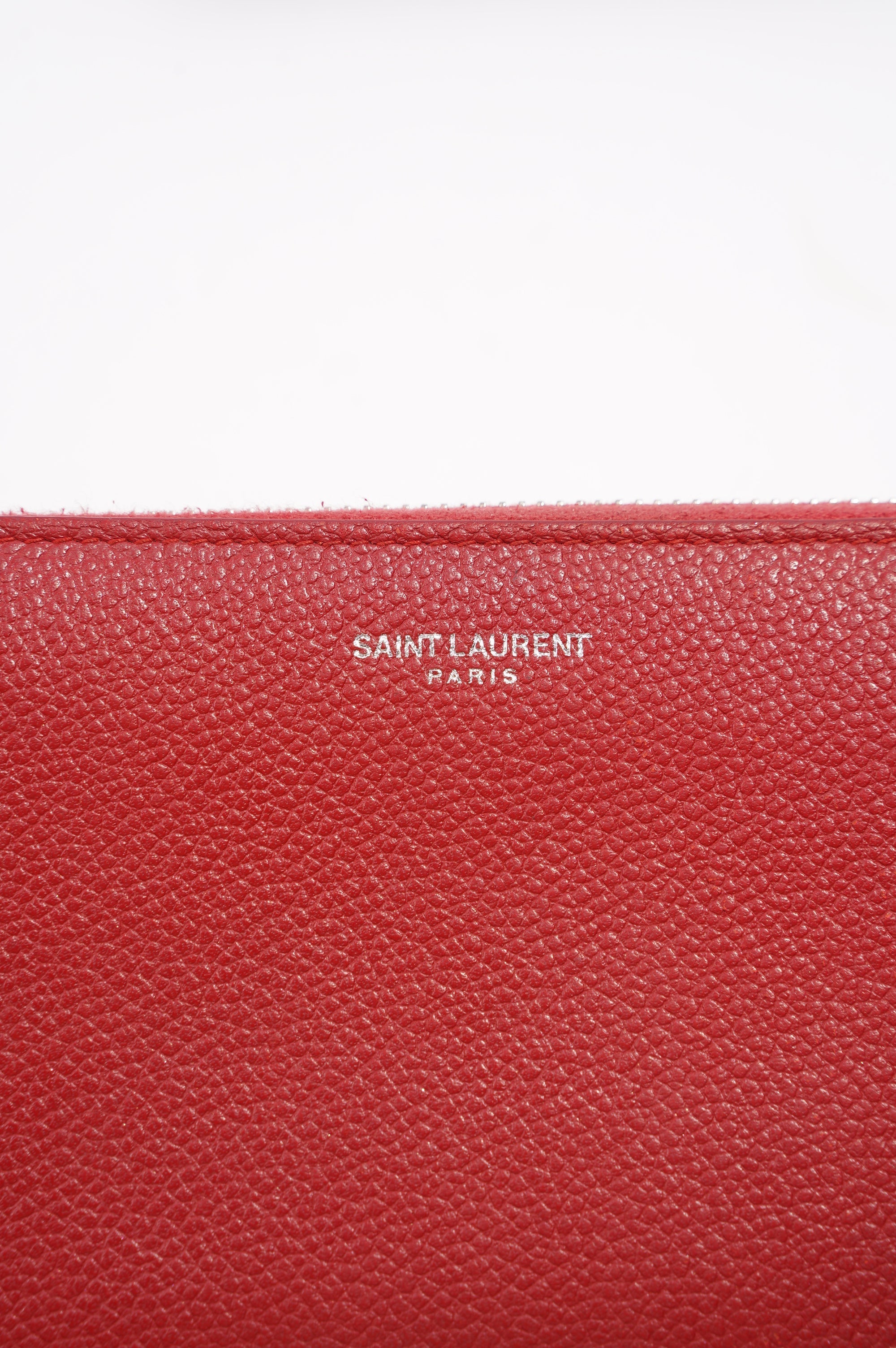 Saint Laurent Long Wallet Red Leather