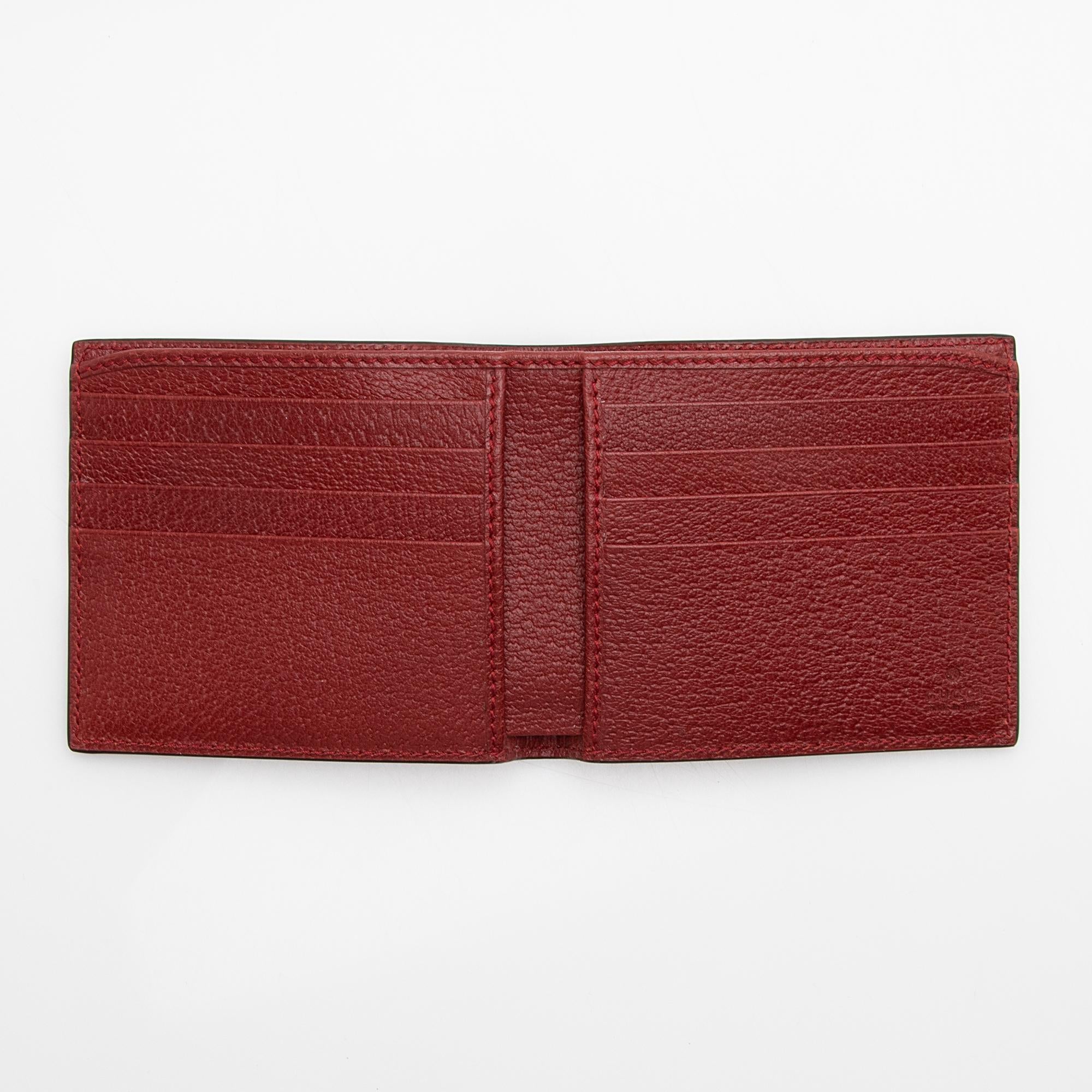 Gucci Baiadera Striped Canvas Bi-Fold Wallet