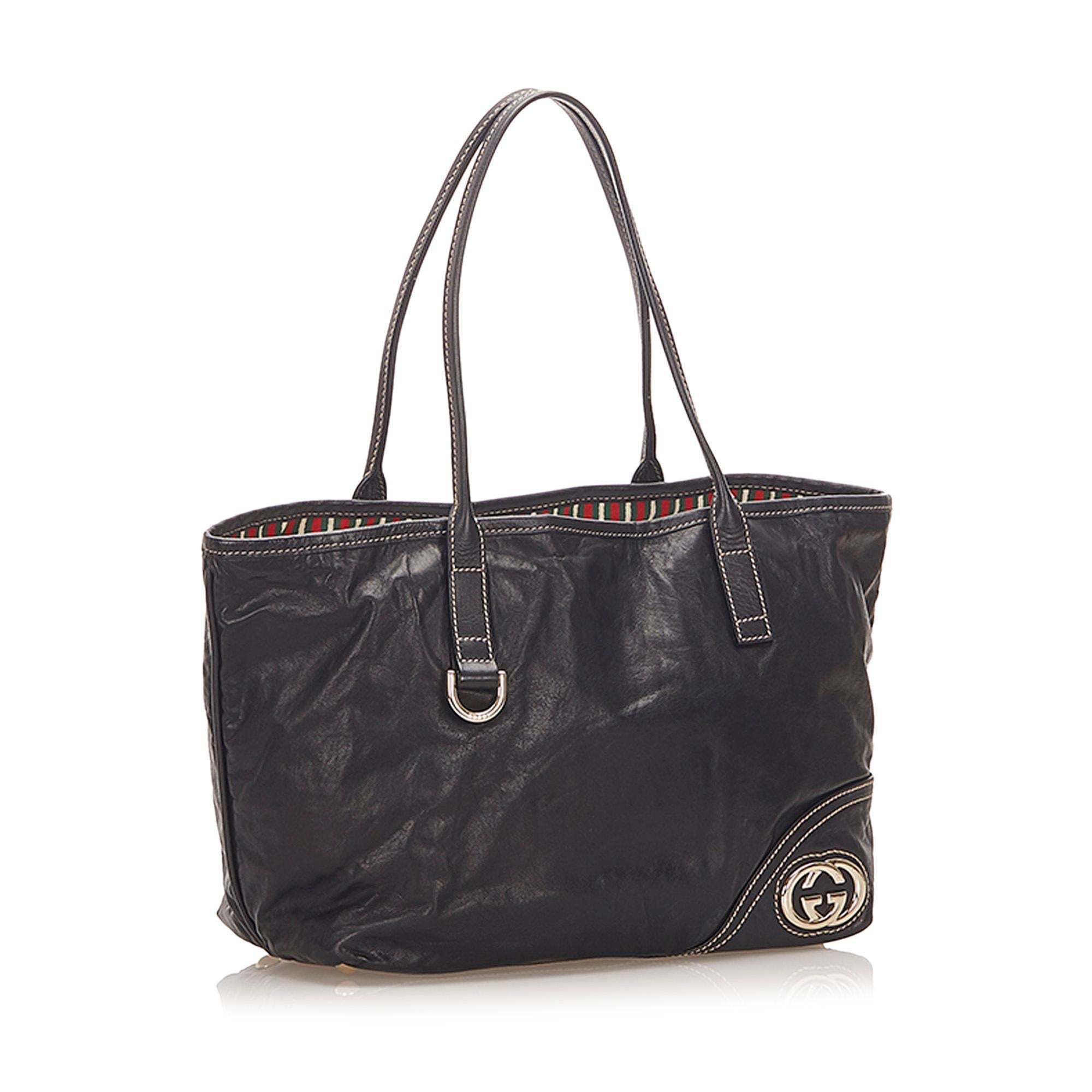 Gucci Britt Leather Tote Bag (SHG-19062)