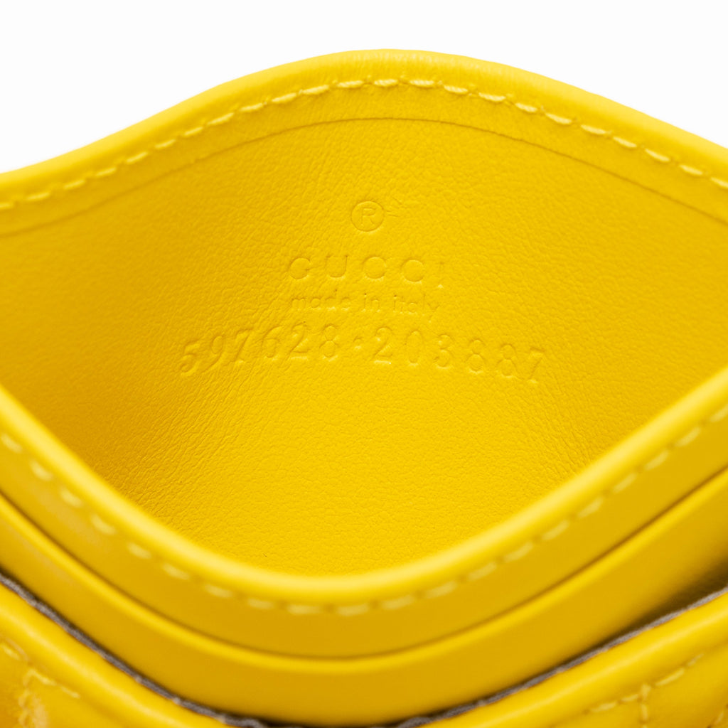 Gucci G Rhombus Quilted Leather Card Case